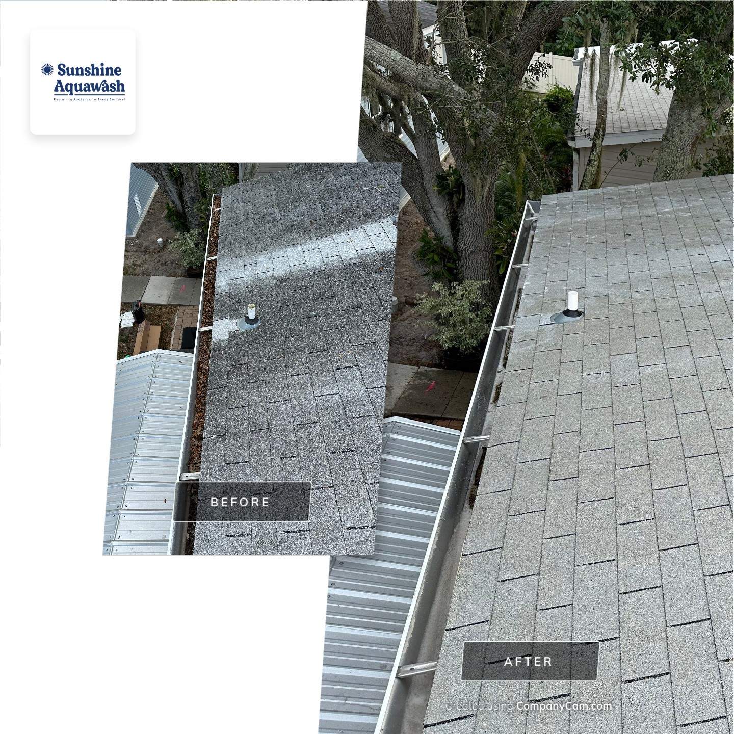Roof Soft Wash for Double-Wide Manufactured Home in Fisherman’s Cove RV Park, Terra Ceia, FL by Sunshine AquaWash