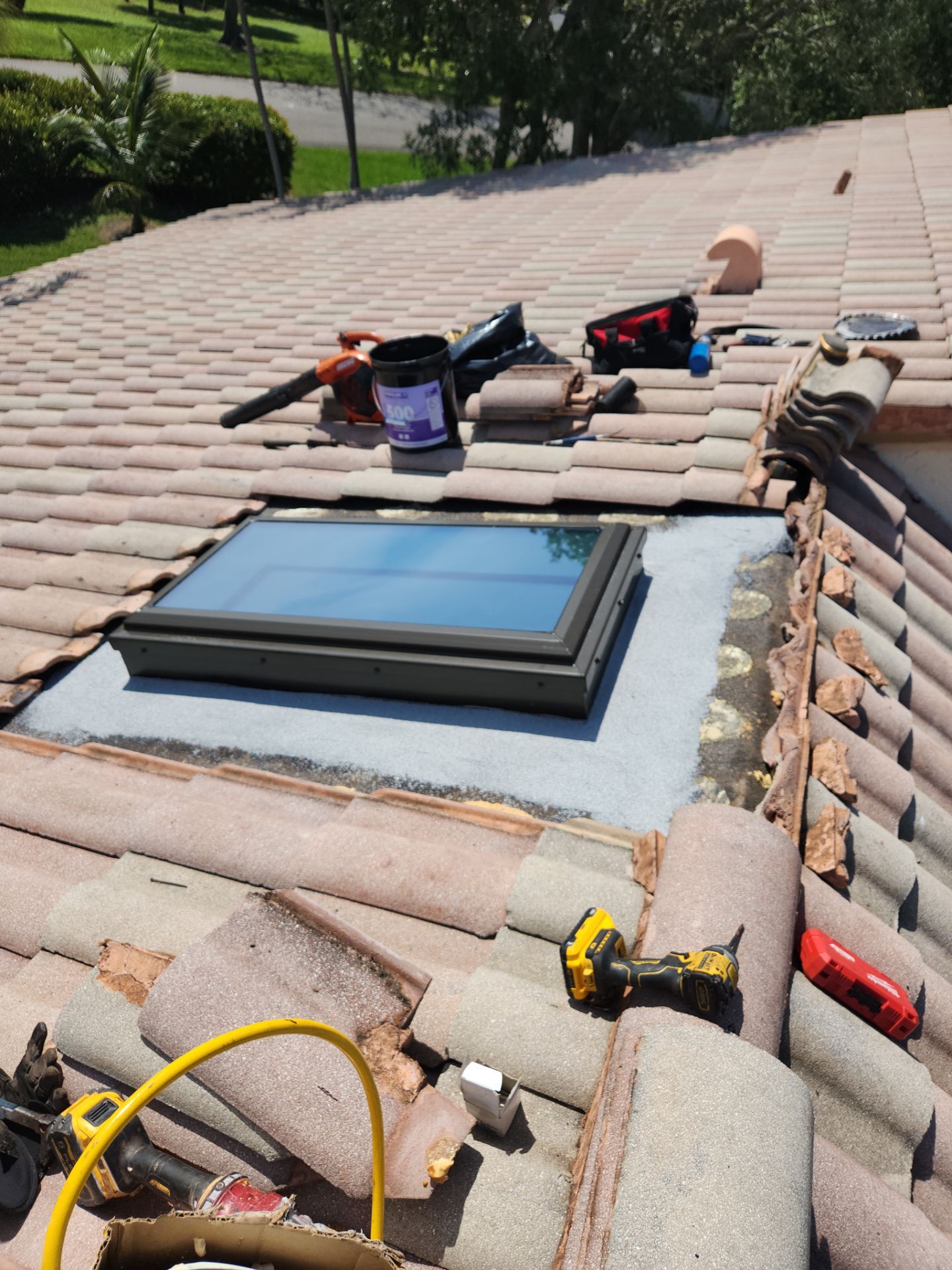 Concrete Tile Roof Repair using Skylight by Aastro Roofing