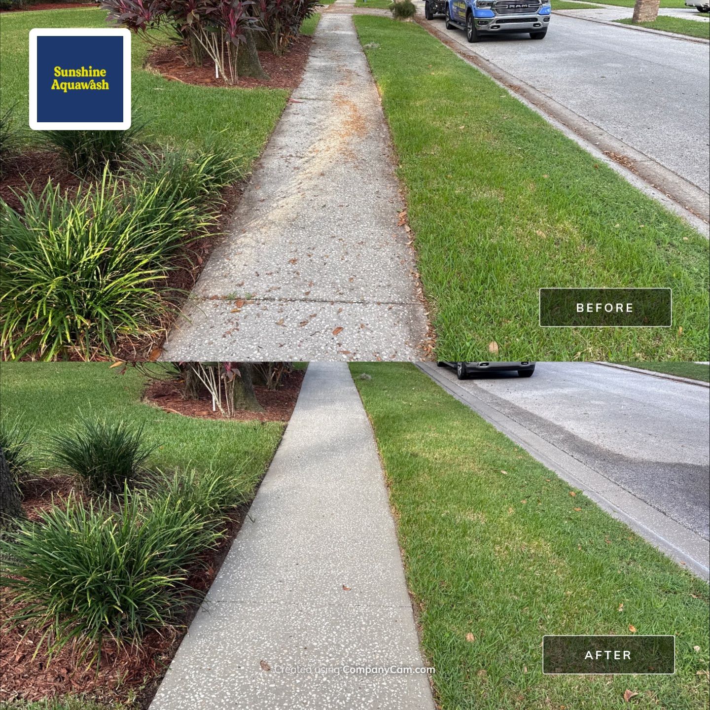 Concrete Driveway & Sidewalk Cleaning in Valrico, FL by Sunshine AquaWash