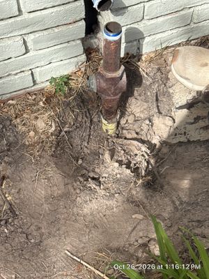 Exterior Gas Line Replacement and Pressure Test in Bryan