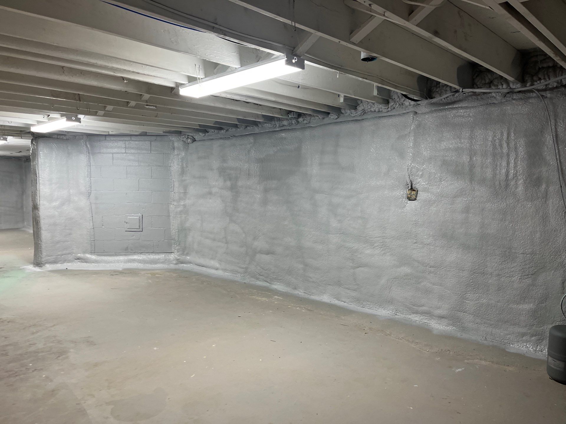 Basement Exterior Walls using Closed Cell Spray Foam by NYS Foam & Energy