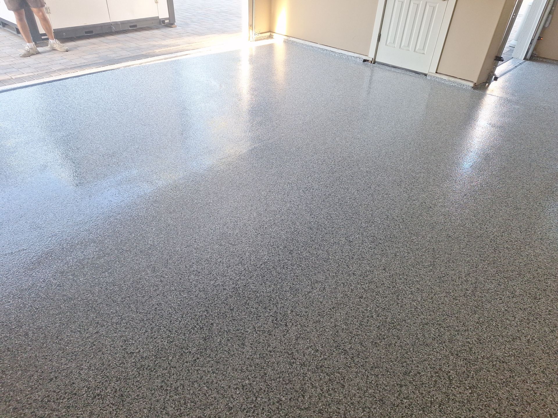 Garage Transformation using Slate Stone by Croc Coatings, LLC