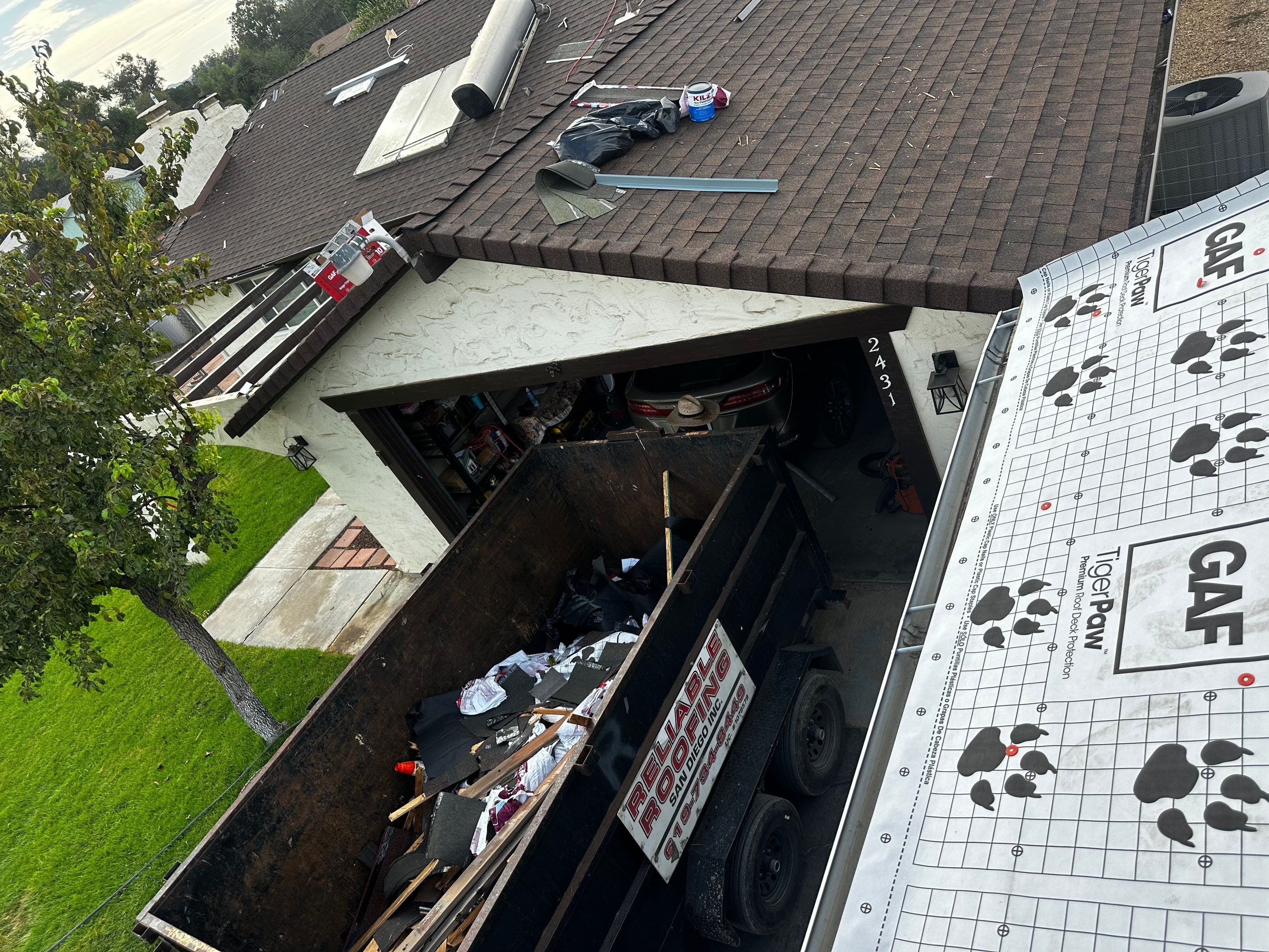 GAF Timberline Asphalt Shingle Roof Replacement in Ramona by Reliable Roofing San Diego Inc.