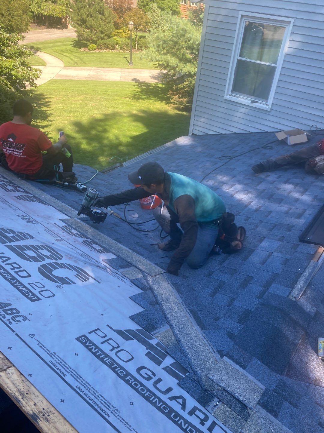 Residential Roofing Installation using owens corning duration, Harbor Blue by Absolute Roofing and Construction