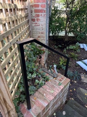 Custom Black Metal Handrail Installation for Chevy Chase Entryway Steps