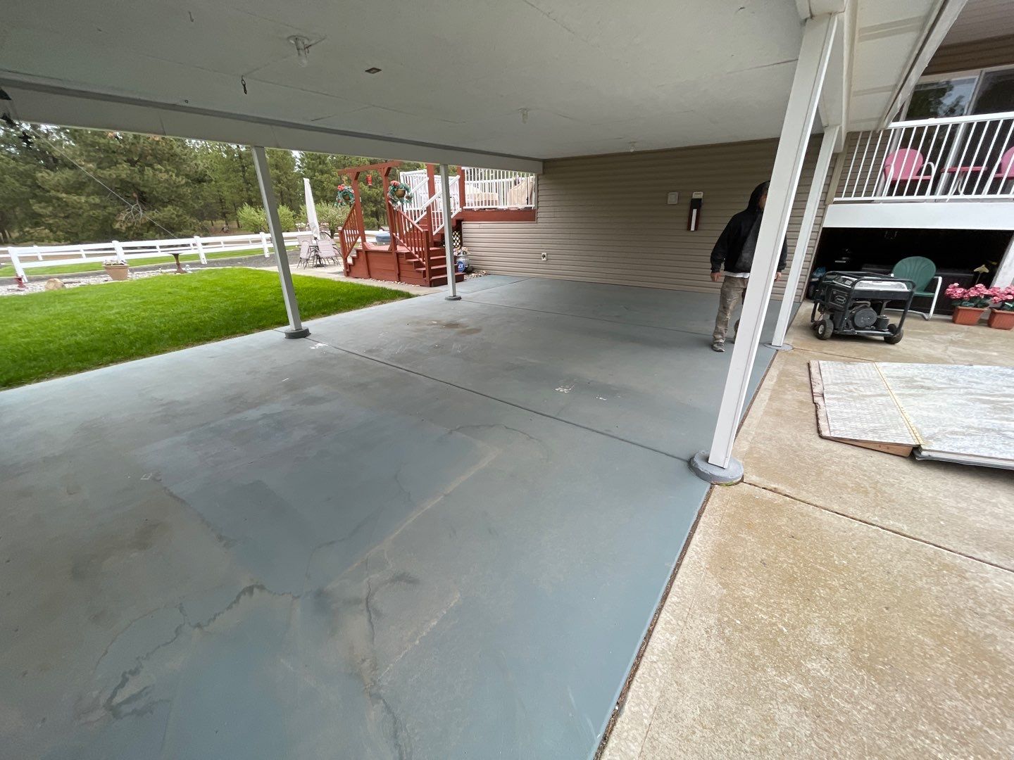 Patio Transformation using Chestnut by Croc Coatings, LLC