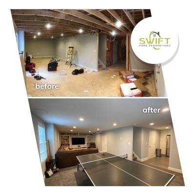 Full Basement Finishing and Multi-Room Renovation in Mableton
