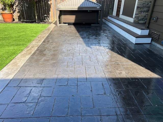 Stamped Concrete Driveway with Sealed Finish | Everett  by Jireh Asphalt & Concrete Inc 