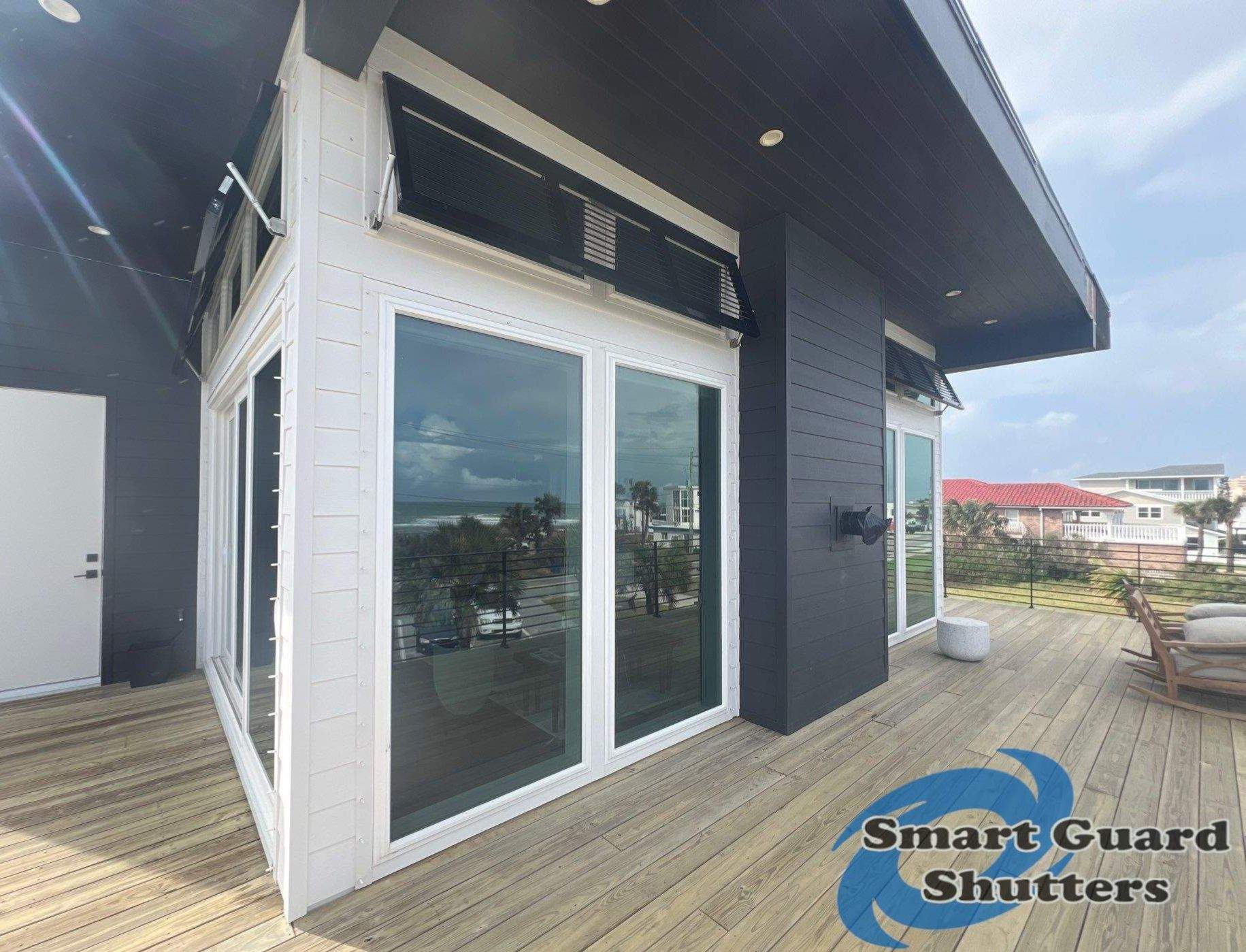  AstroGuard Hurricane Fabric & Impact Bahamas in Jet Black by Smart Guard Shutters