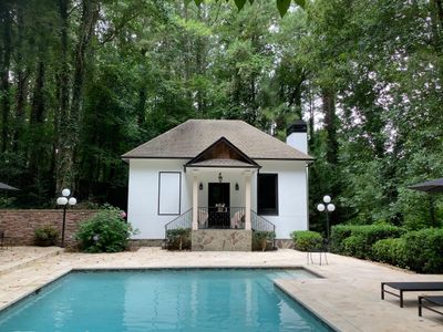 Full Exterior Stucco and Pool House Painting in Marietta