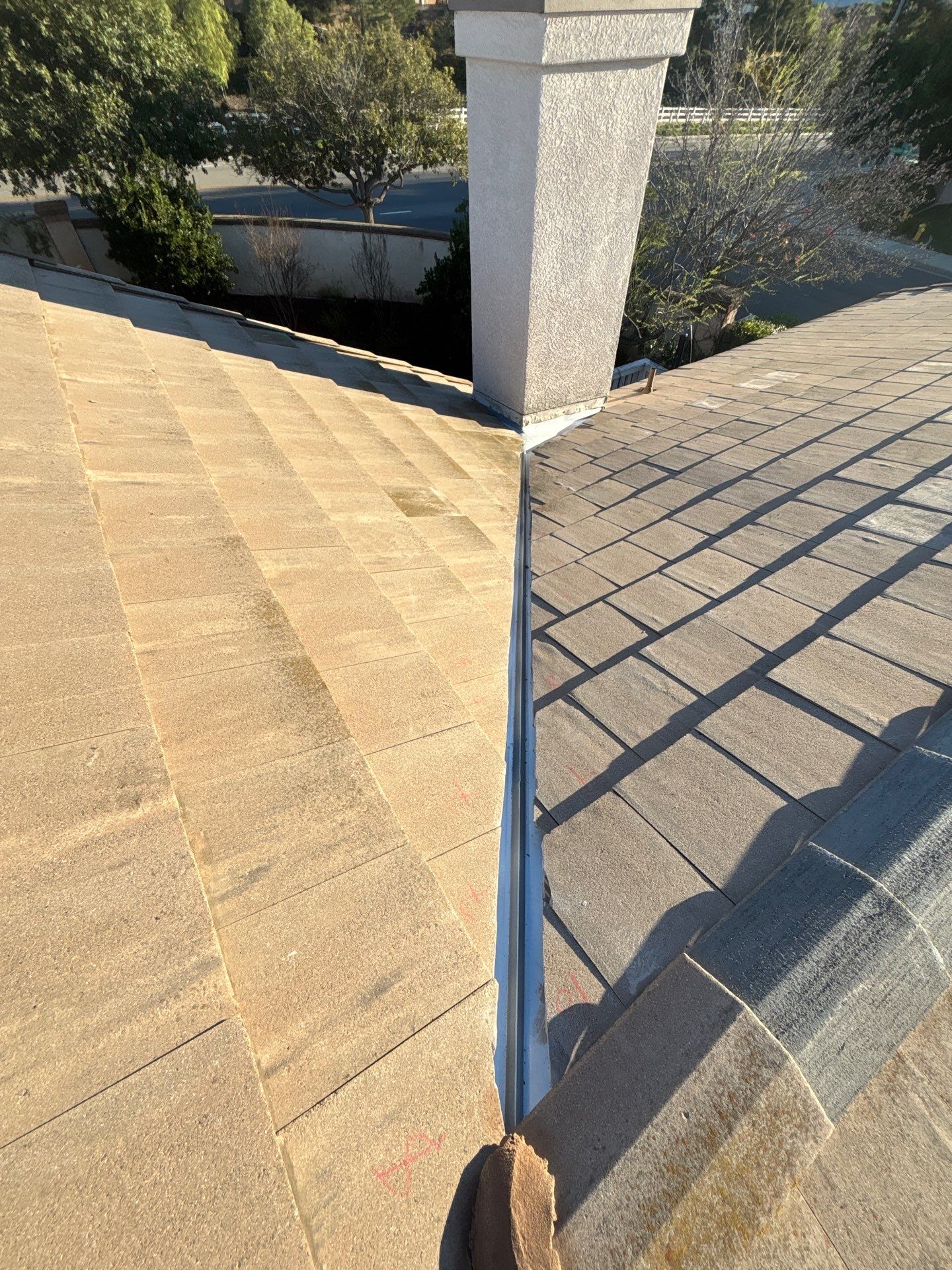 Temecula Chimney Leak Repair and Tile Roof Valley Restoration by Zenith Roofing Services