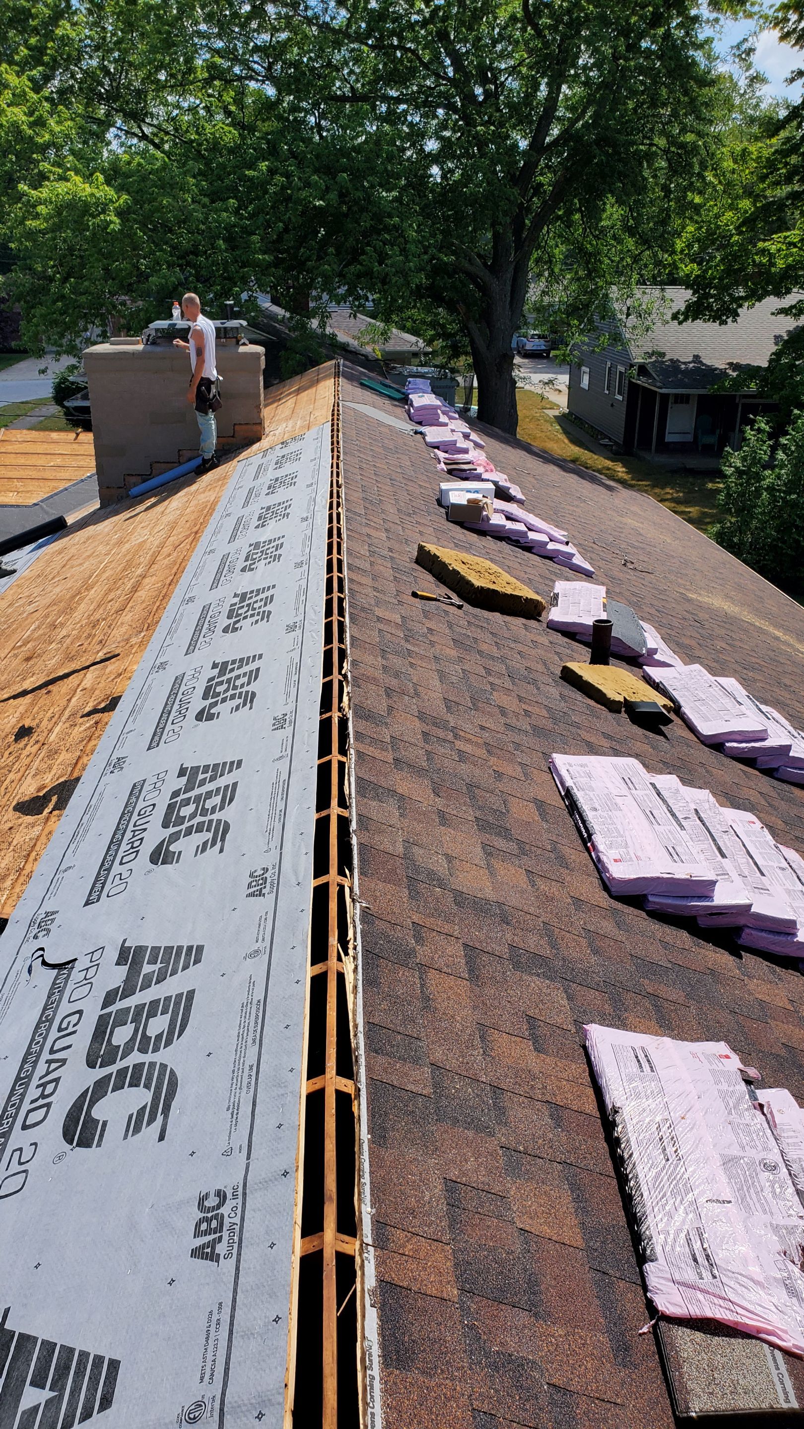 Residential Roofing Installation using Ownens Corning Duration Brownwood by Absolute Roofing and Construction