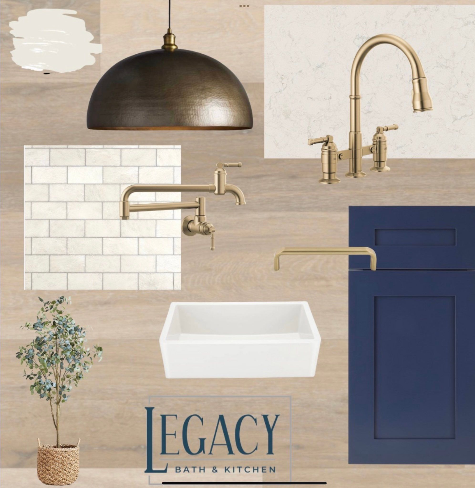 Spring Branch Kitchen Remodel | Custom Navy Cabinetry & Wood Range Hood by Legacy Bath and Kitchen