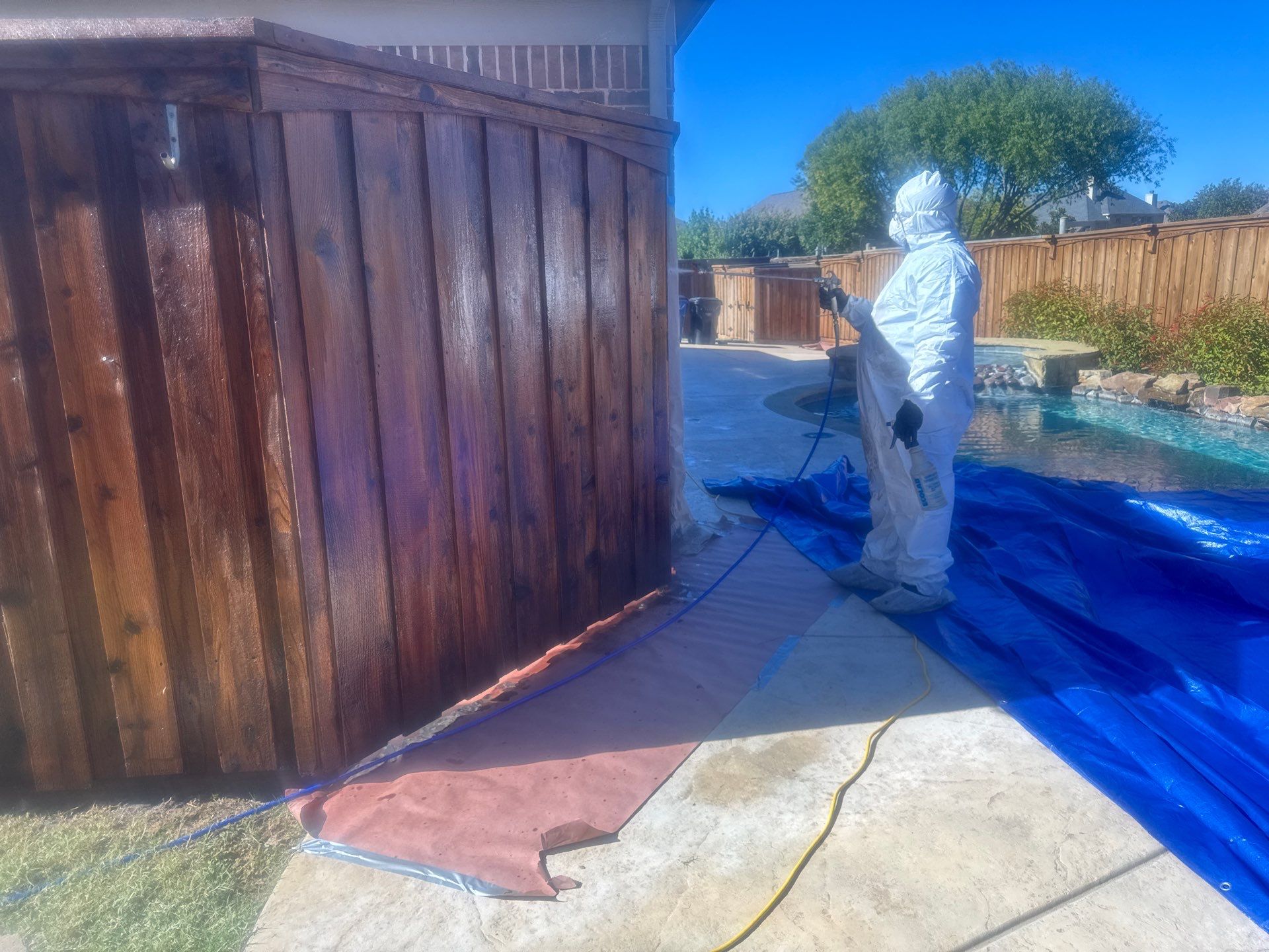 Stain and Pergola Roof Repair by Lighthouse Contractors