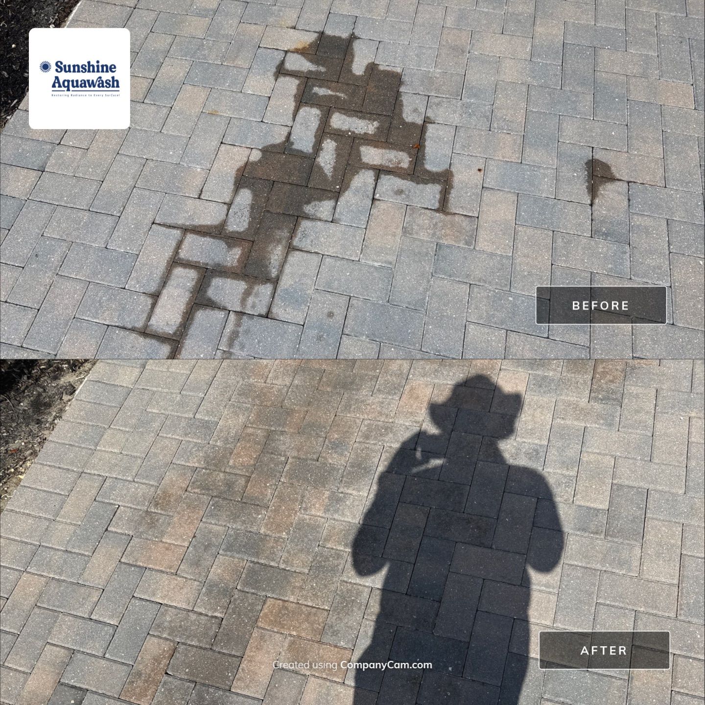 Oil Stain Removal on Pavers β Trevesta Community, Palmetto, FL π‘β¨ by Sunshine AquaWash