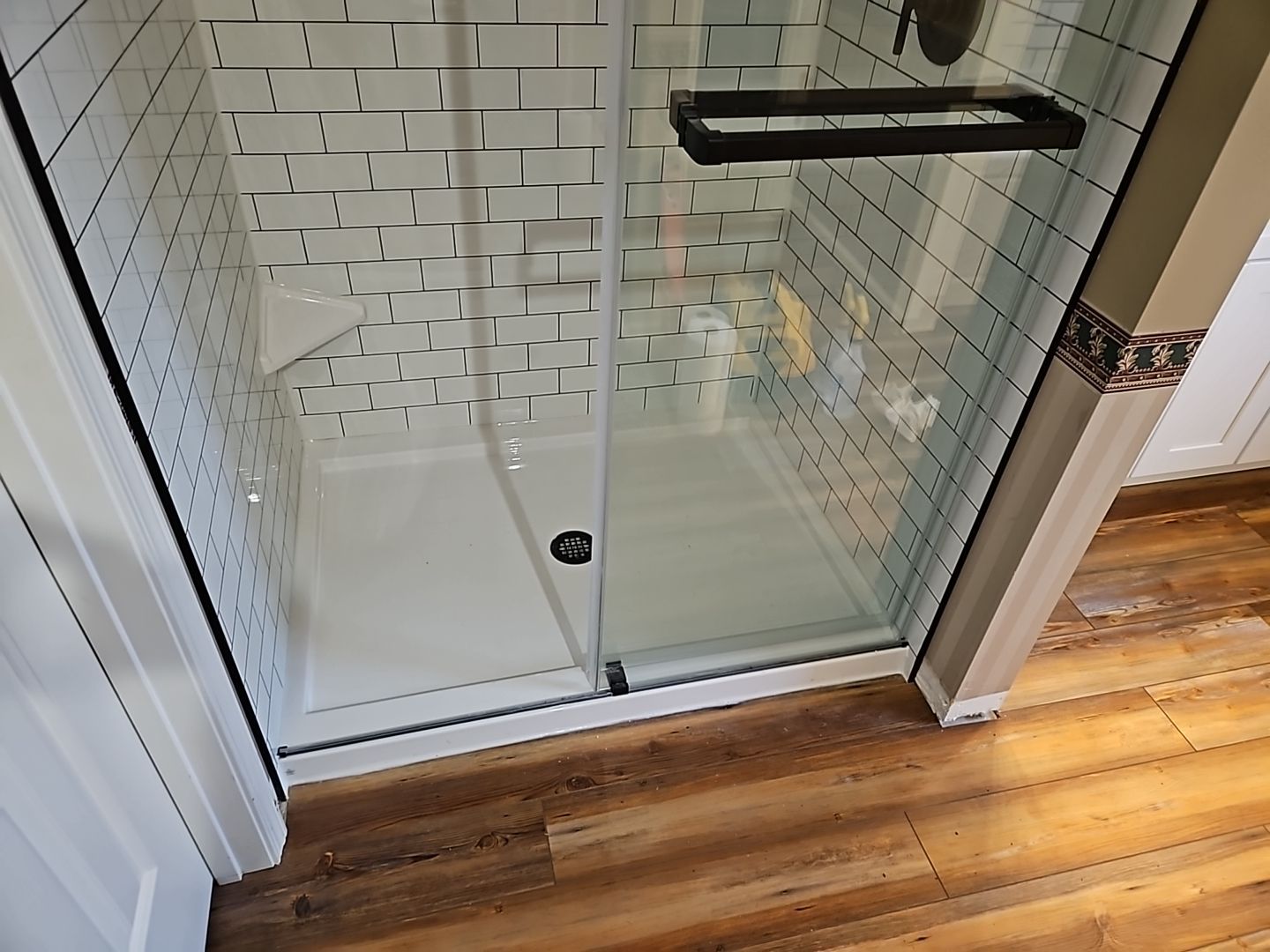 We did the shower and the cabinets by The Shower Company