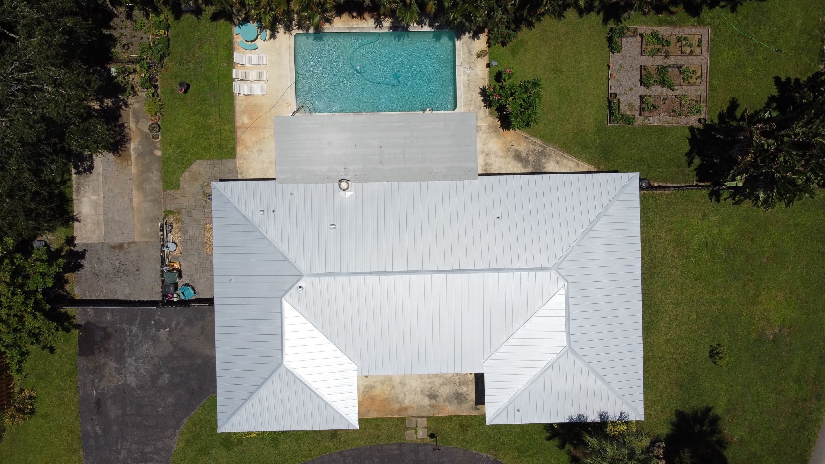Residential Roofing Installation using 1" Nail strip metal roof by BLUES BROTHERS ROOFING