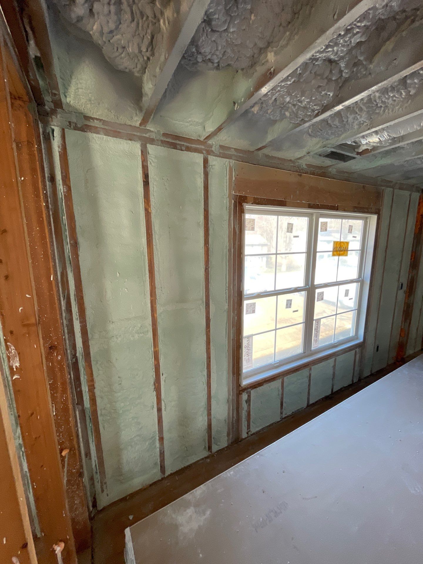 Basement Exterior Walls using Closed Cell Spray Foam by NYS Foam & Energy