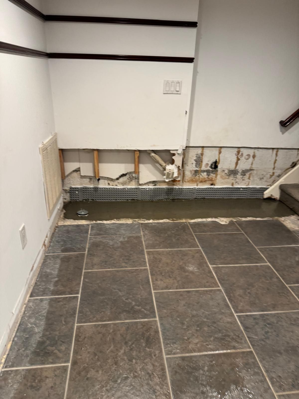 Interior French Drain Basking Ridge NJ by Pure Service Pro, LLC 