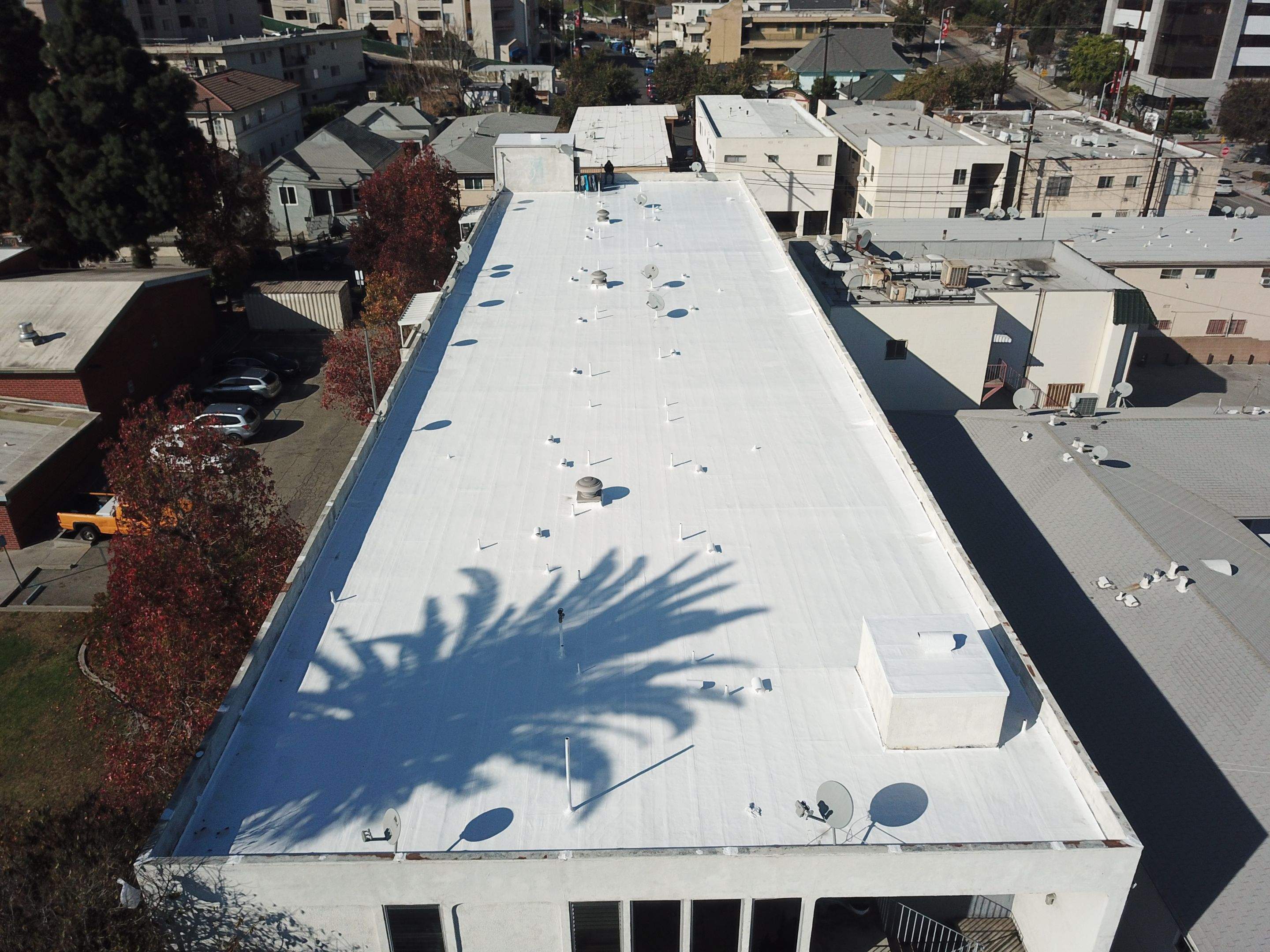 Commercial Roofing Installation using ASC Silicone Membrane by Hull Brothers Roofing