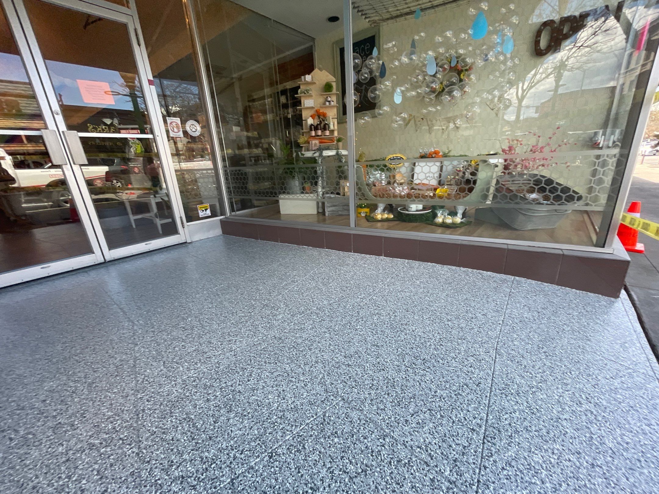 Commercial Floor Transformation using Slate Stone by Croc Coatings, LLC