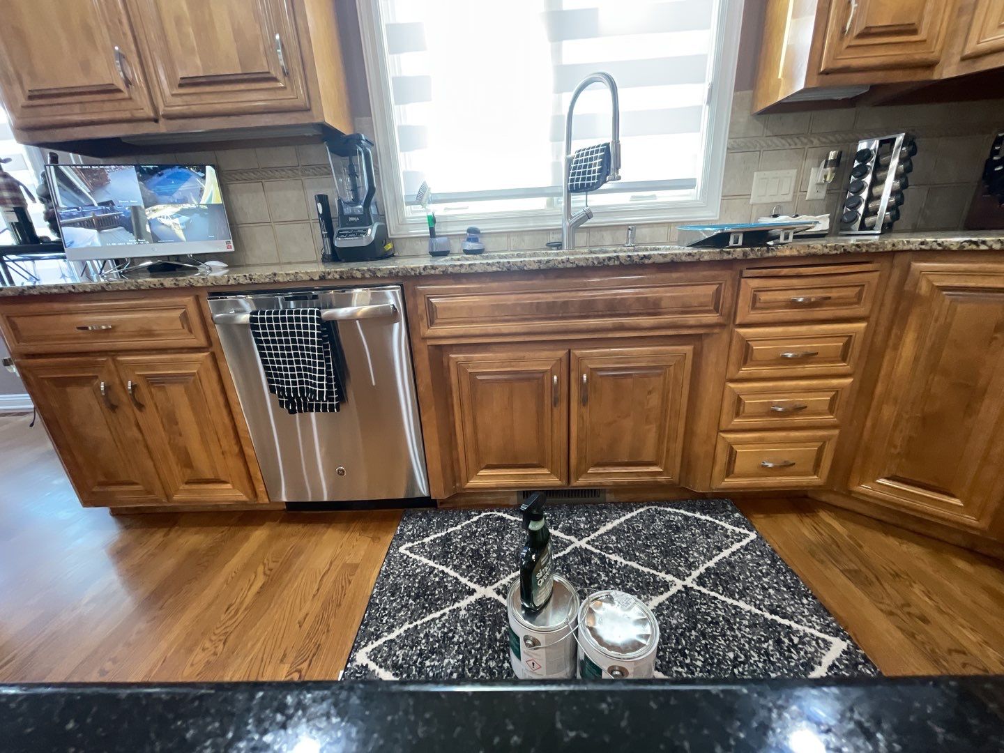 Painting Hardwood using Sherwin Williams paint by Lightning Exteriors