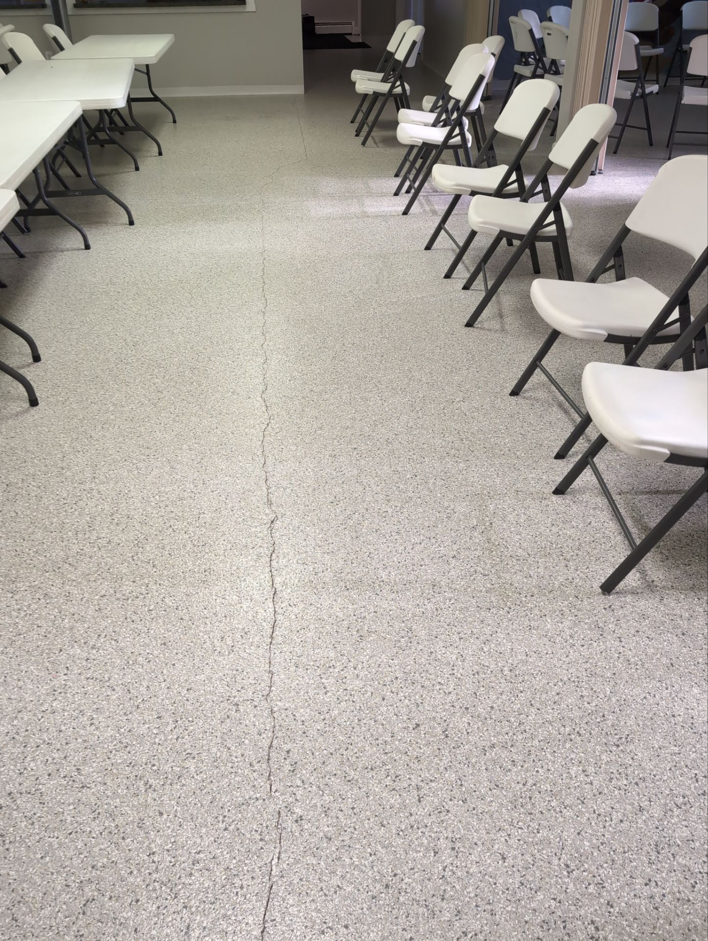 Medina Cracked basement floor with Epoxy by Beck Restoration Management Group