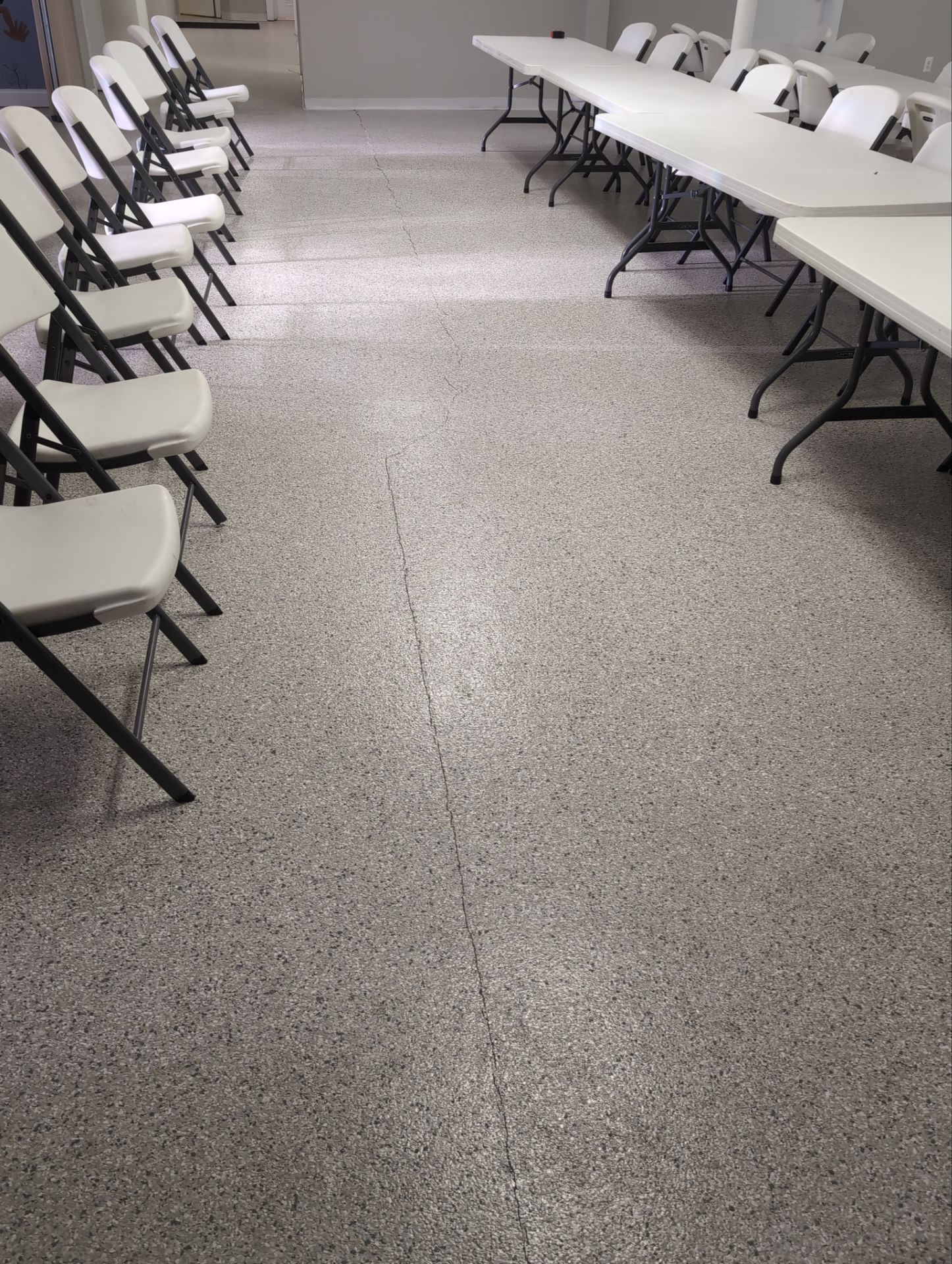 Medina Cracked basement floor with Epoxy by Beck Restoration Management Group