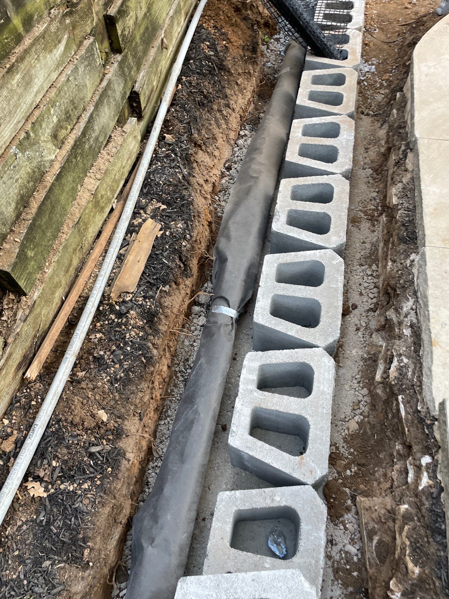 In Progress Retaining Wall Project by Peterson’s
