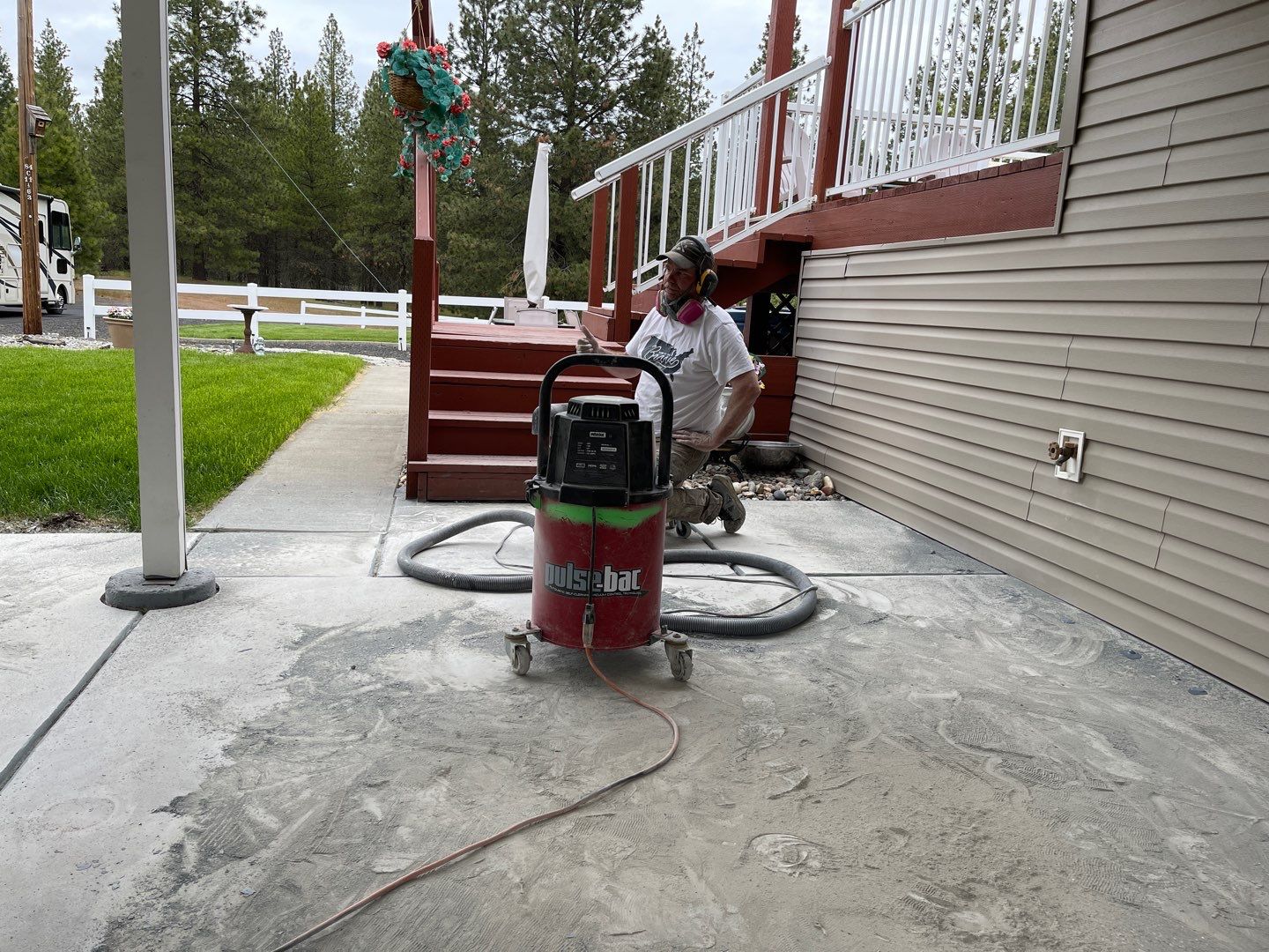 Patio Transformation using Chestnut by Croc Coatings, LLC