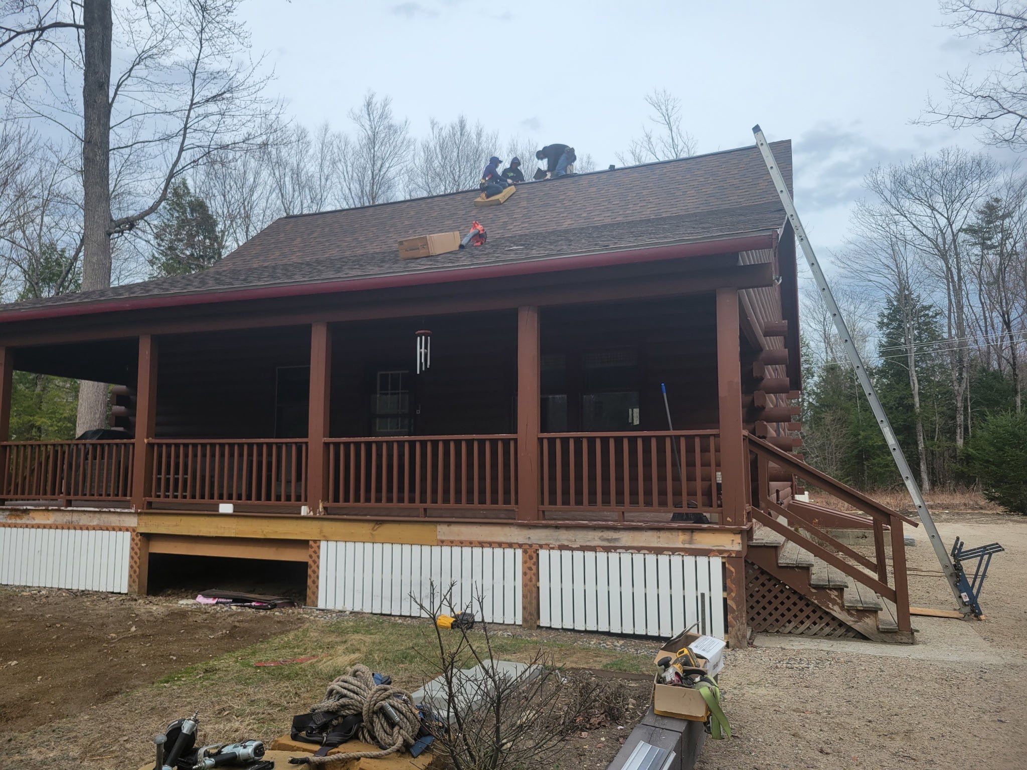 🏔️ Log Cabin Roof Replacement – Tuftonboro, NH by Tall pine roofing