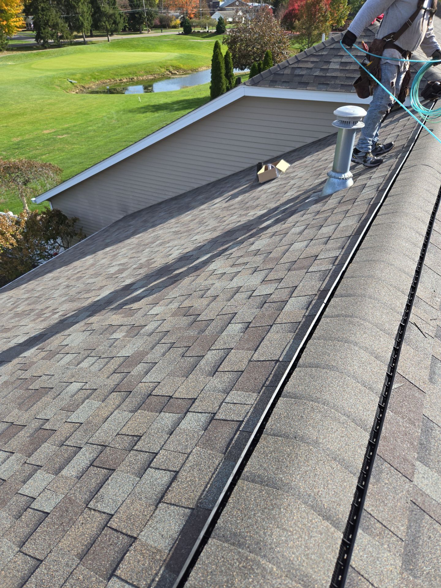 Owens Corning Duration, Color, Driftwood, Drip Edge, Birch White by Eagle Eye Roofing
