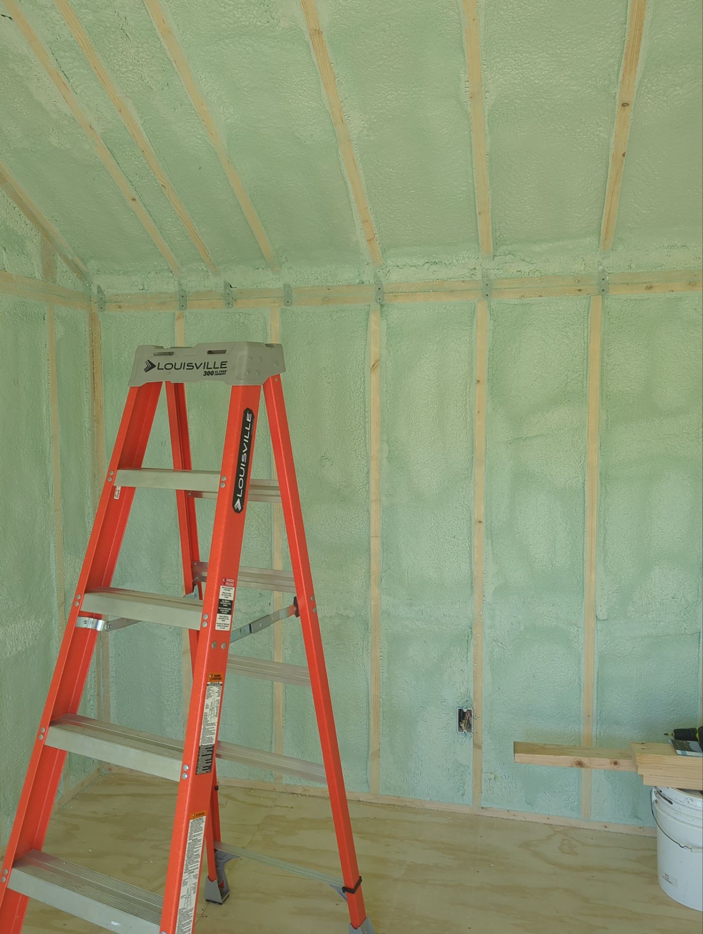 Exterior Walls using Closed Cell Spray Foam by NYS Foam & Energy