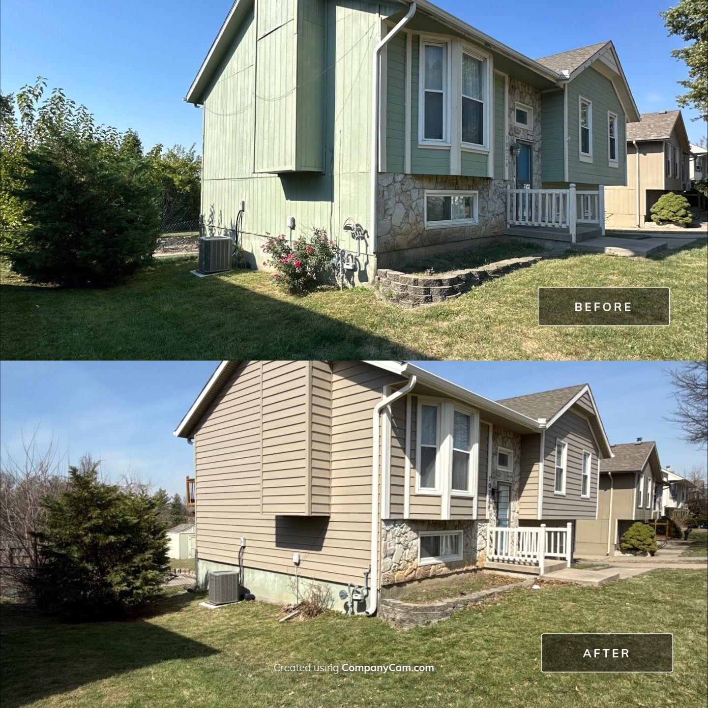 Kansas City Horizontal Vinyl Siding Installation for Split-Level Residence by EEC Windows, Siding & Roofing