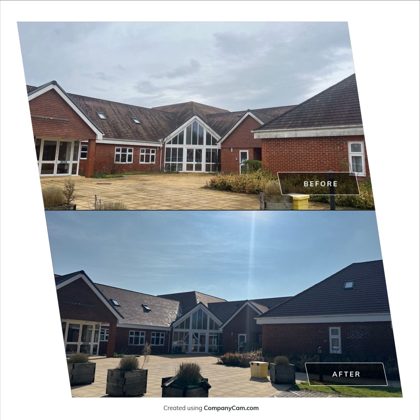 Large Care Home Roof Clean using Mosmatic FSC and Biocide by Ges Exterior Cleaning ltd