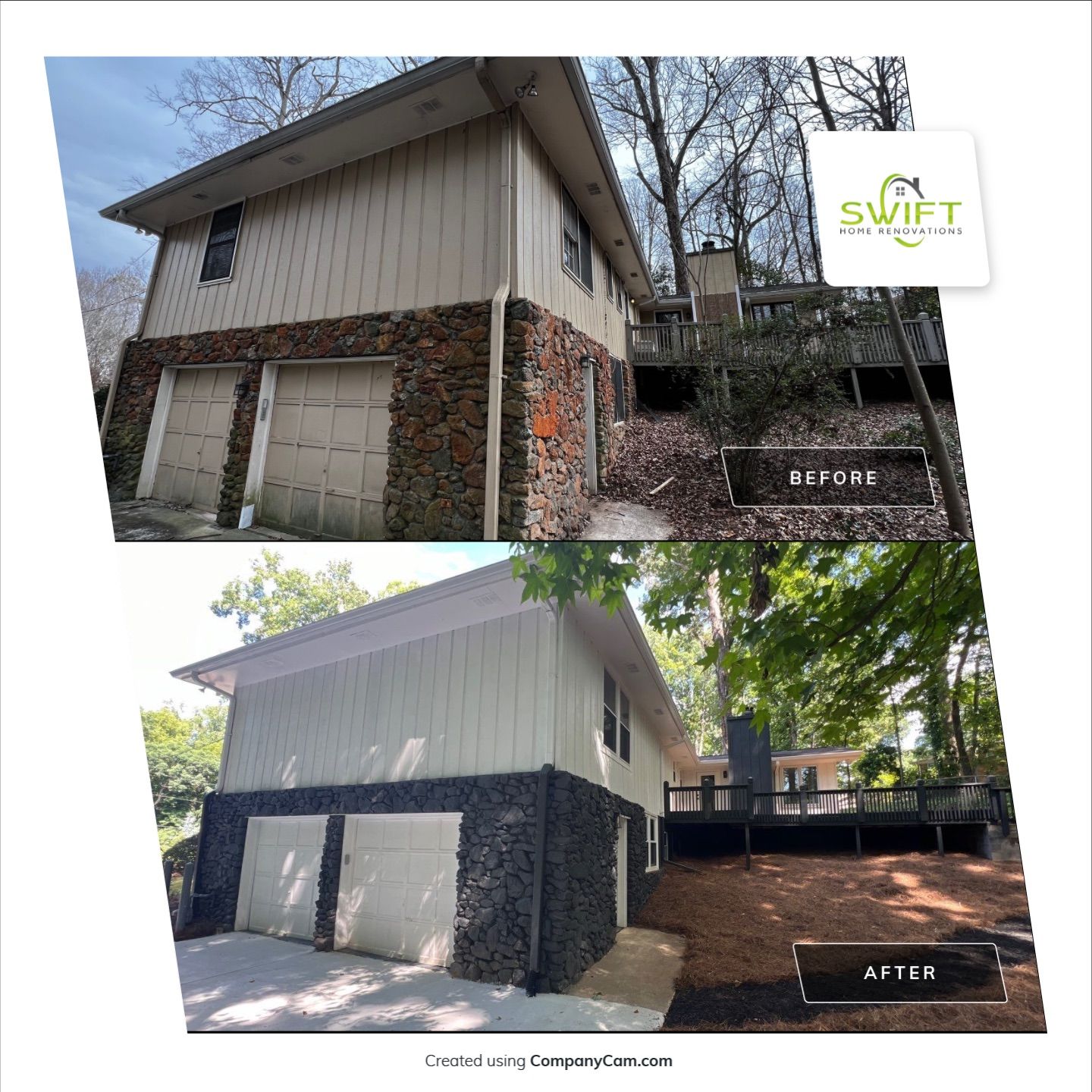 Full Interior and Exterior Home Renovation with Finished Basement in Marietta by Swift Home Renovations