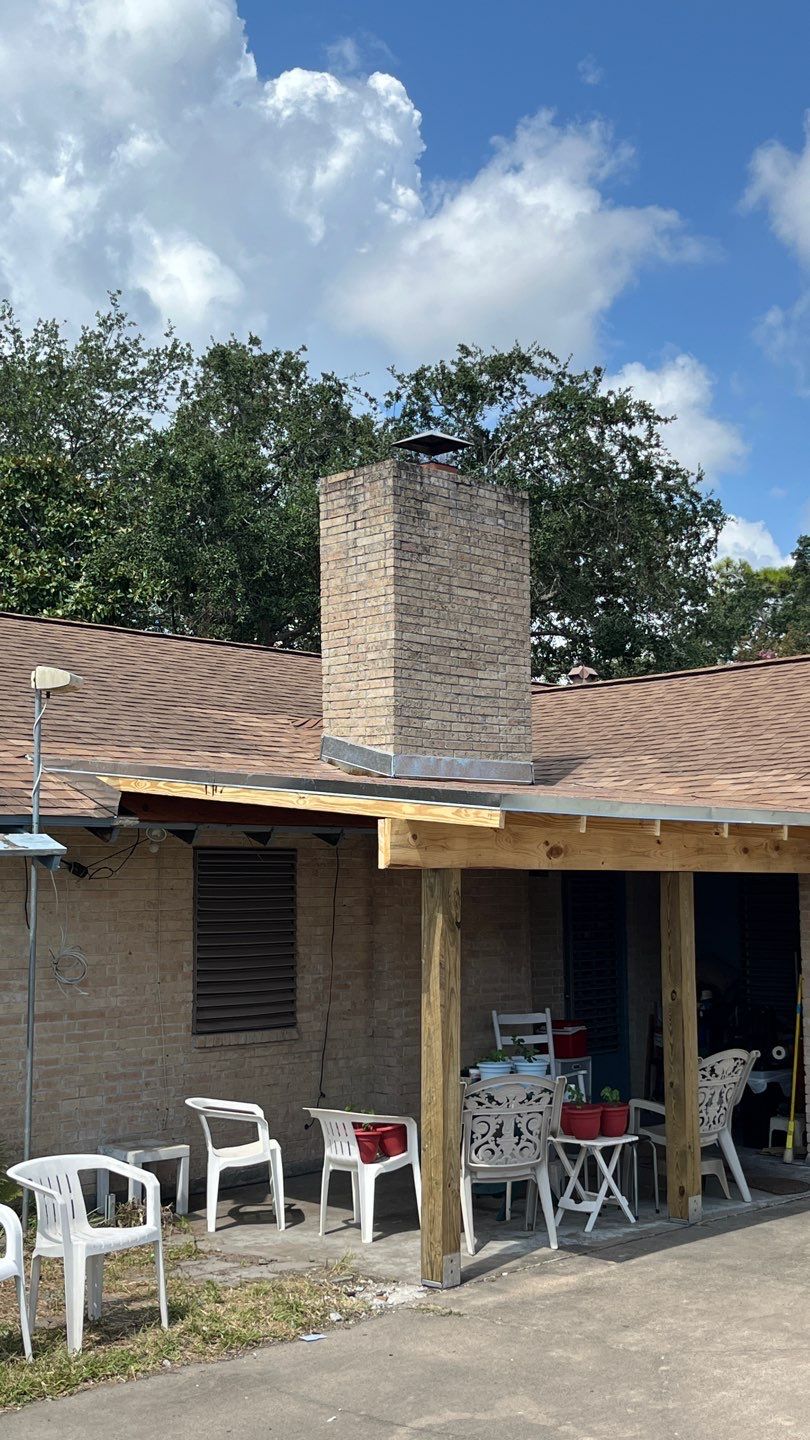 Chimneys need a Cricket.  by Bayfront Roofing and Construction