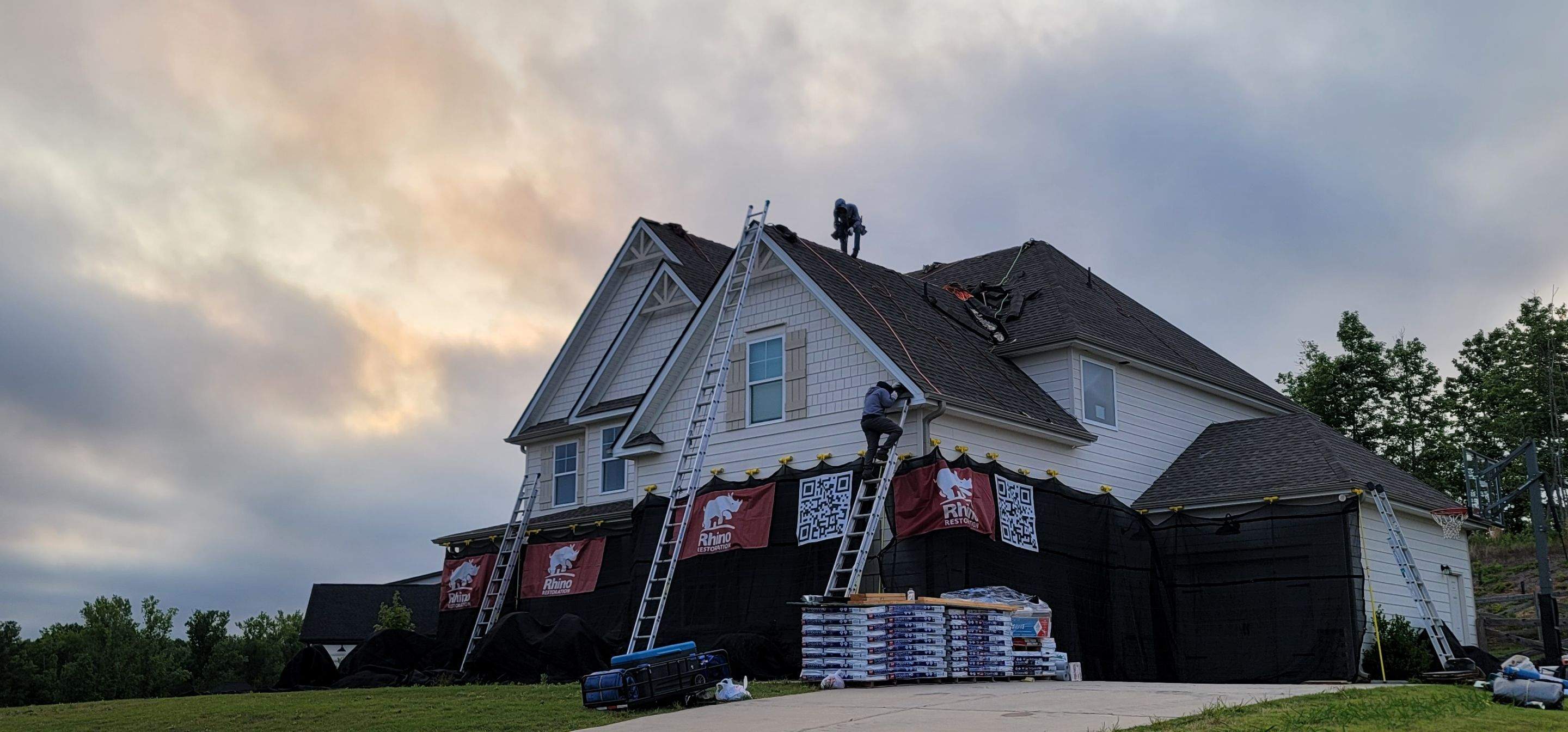 New roof installation and shingle colors by Rhino Restoration