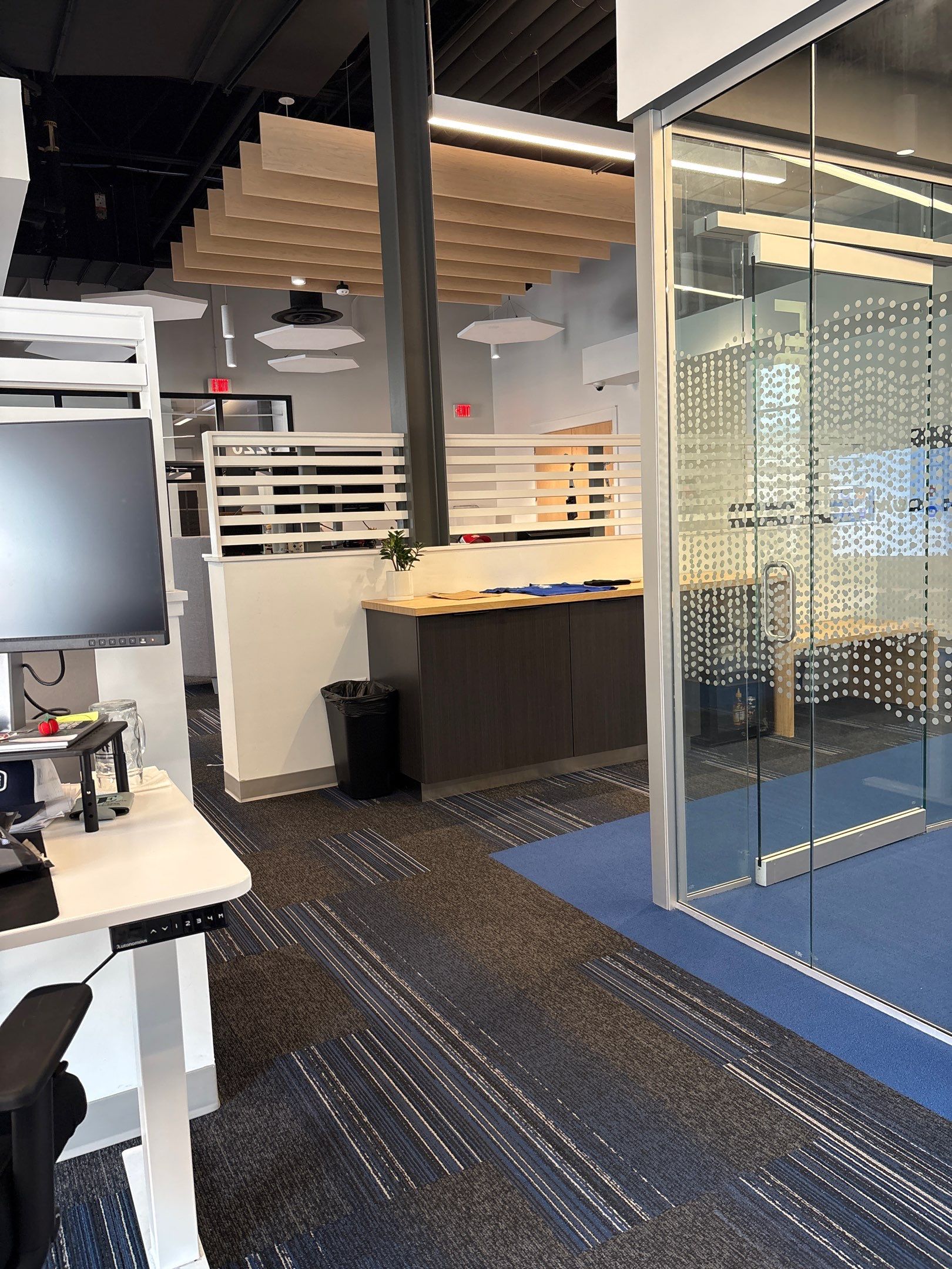 Modern Commercial Office Renovation with Wood Ceiling Baffles in Lincoln by CompanyCam Sales Demo
