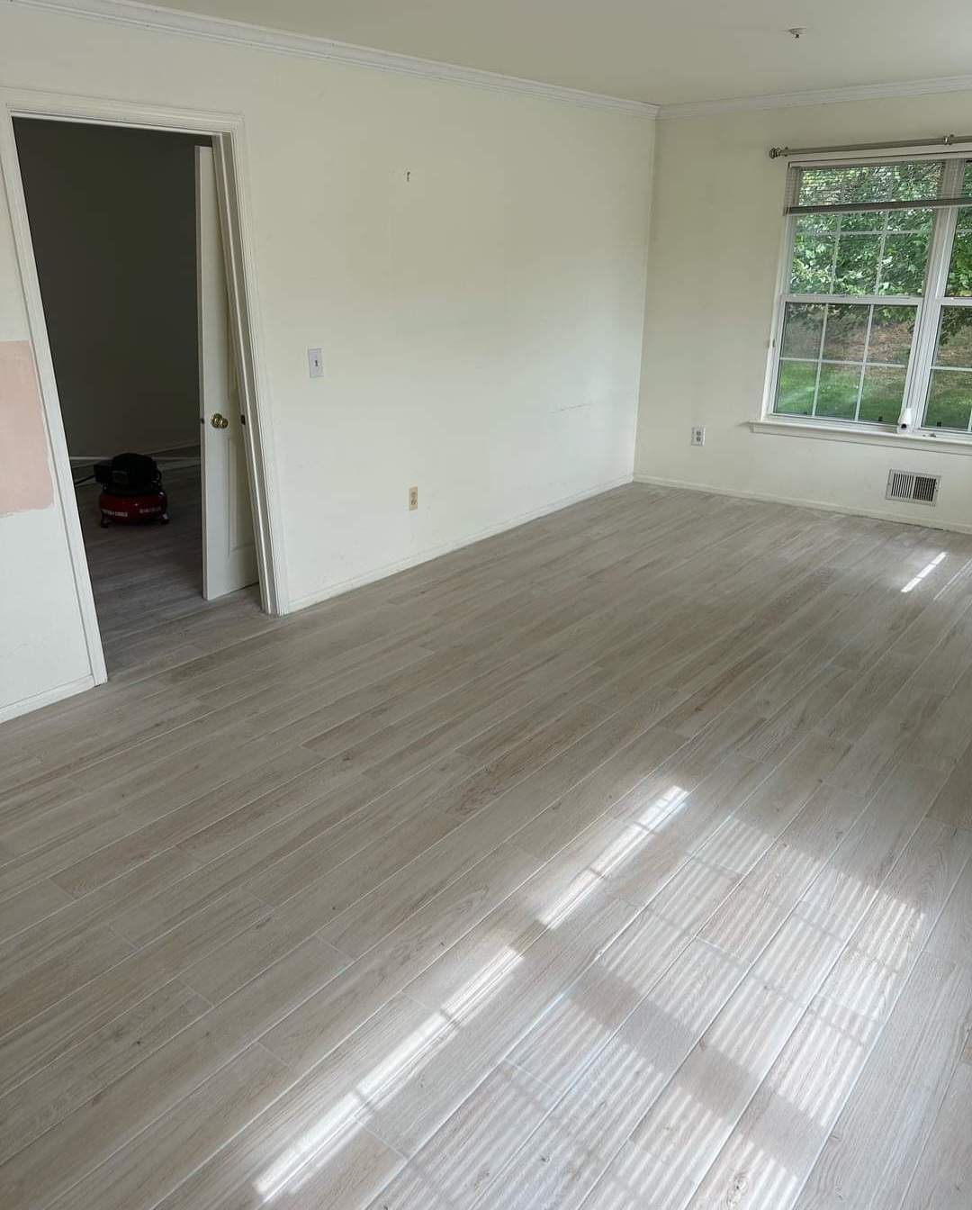 Plank Tile installation using Large Format Porceline Tile by Footprints Floors Morristown