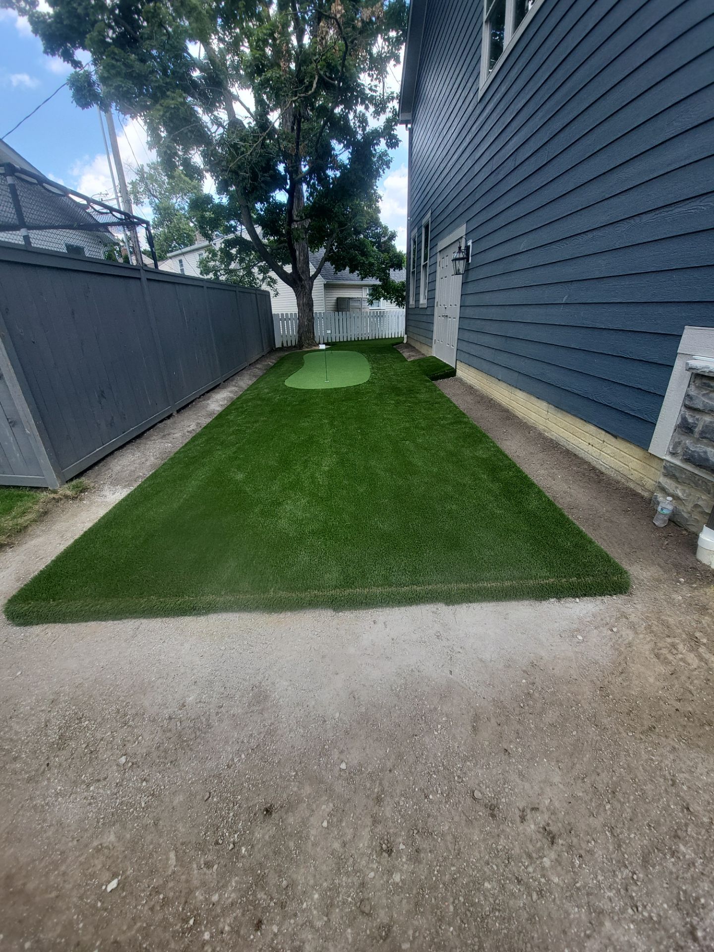 Custom Synthetic Lawn and Putting Green Installation in Upper Arlington by Southwest Greens Midwest