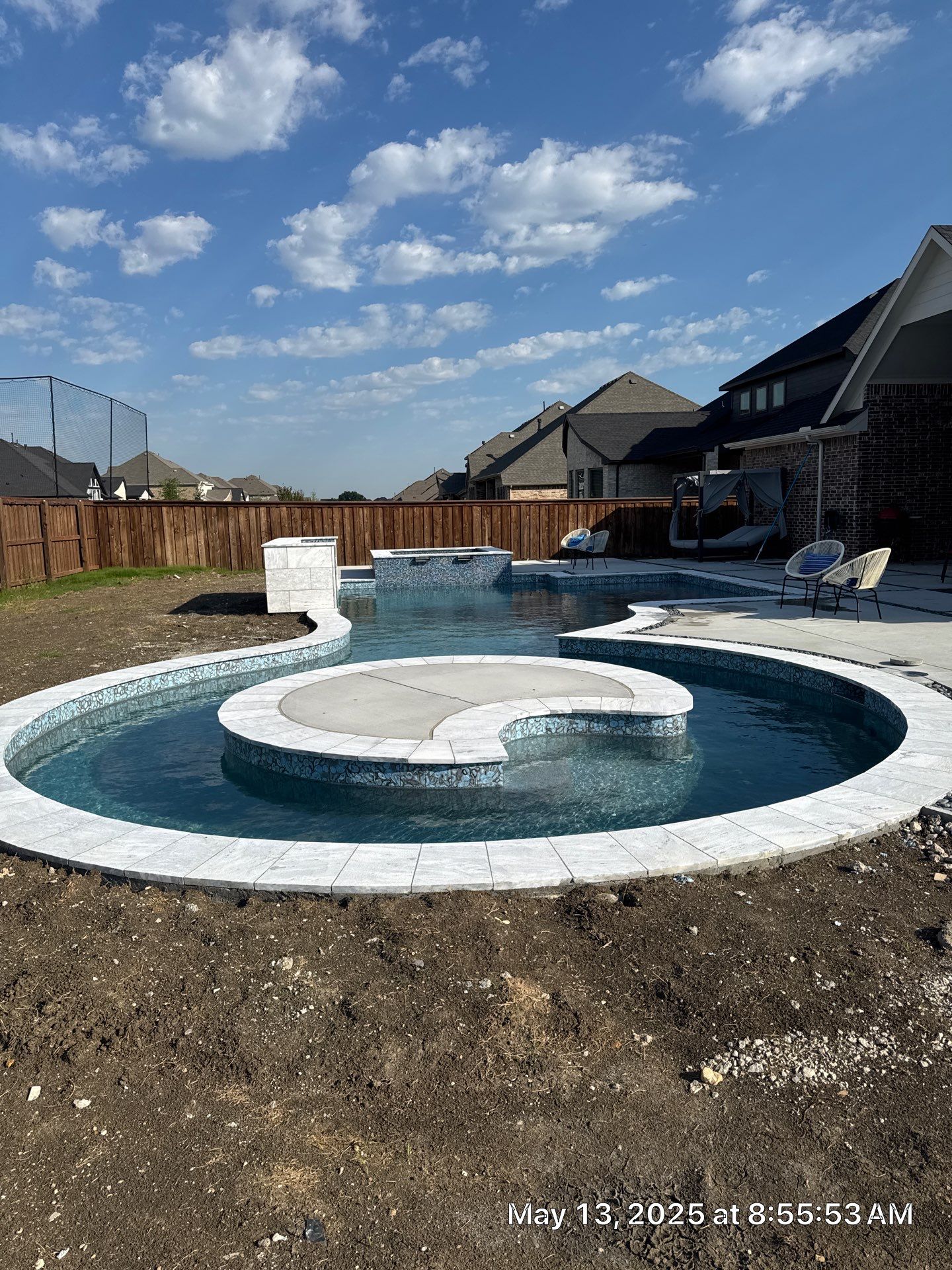 Geometric Pool with Round Raised Spa by Pinnacle Pools and Spas - DFW