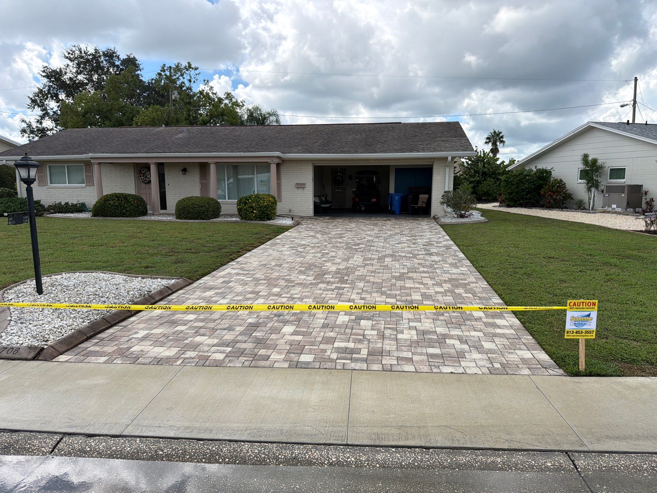 Sun City Center Paver Driveway and Porch Sealing Project by Supreme Paver Experts