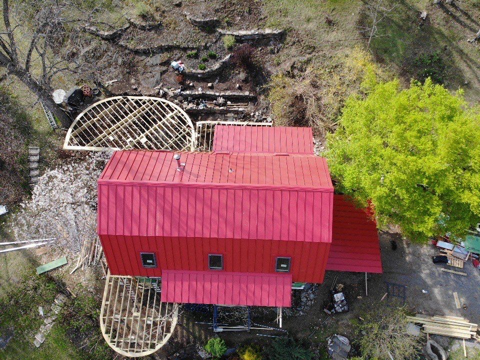 Red Metal roof in Copake by roberts roofing