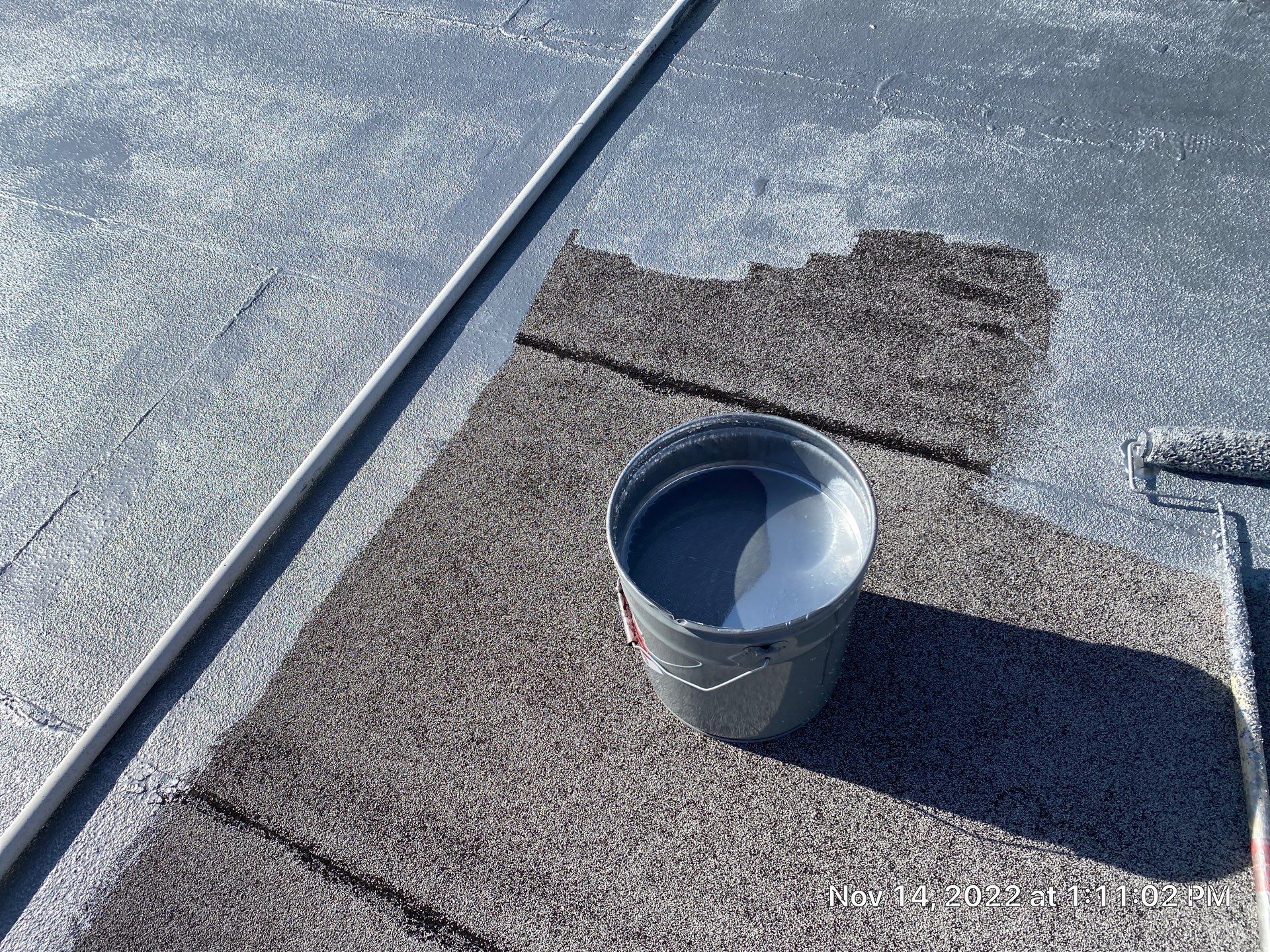 Commercial Coating using Poly Urerthane and Silicone Coating by Just In Time Roofing and Restoration
