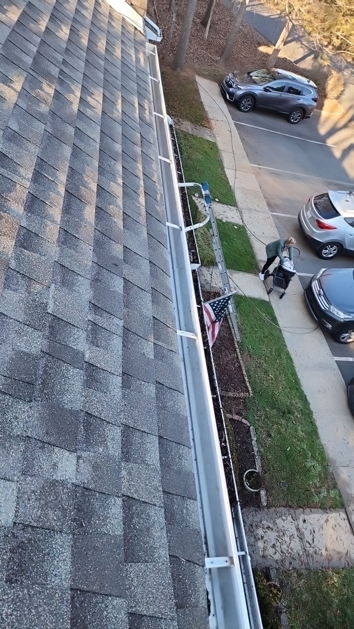 Gutter Cleaning using water by Power Wash Masters LLC