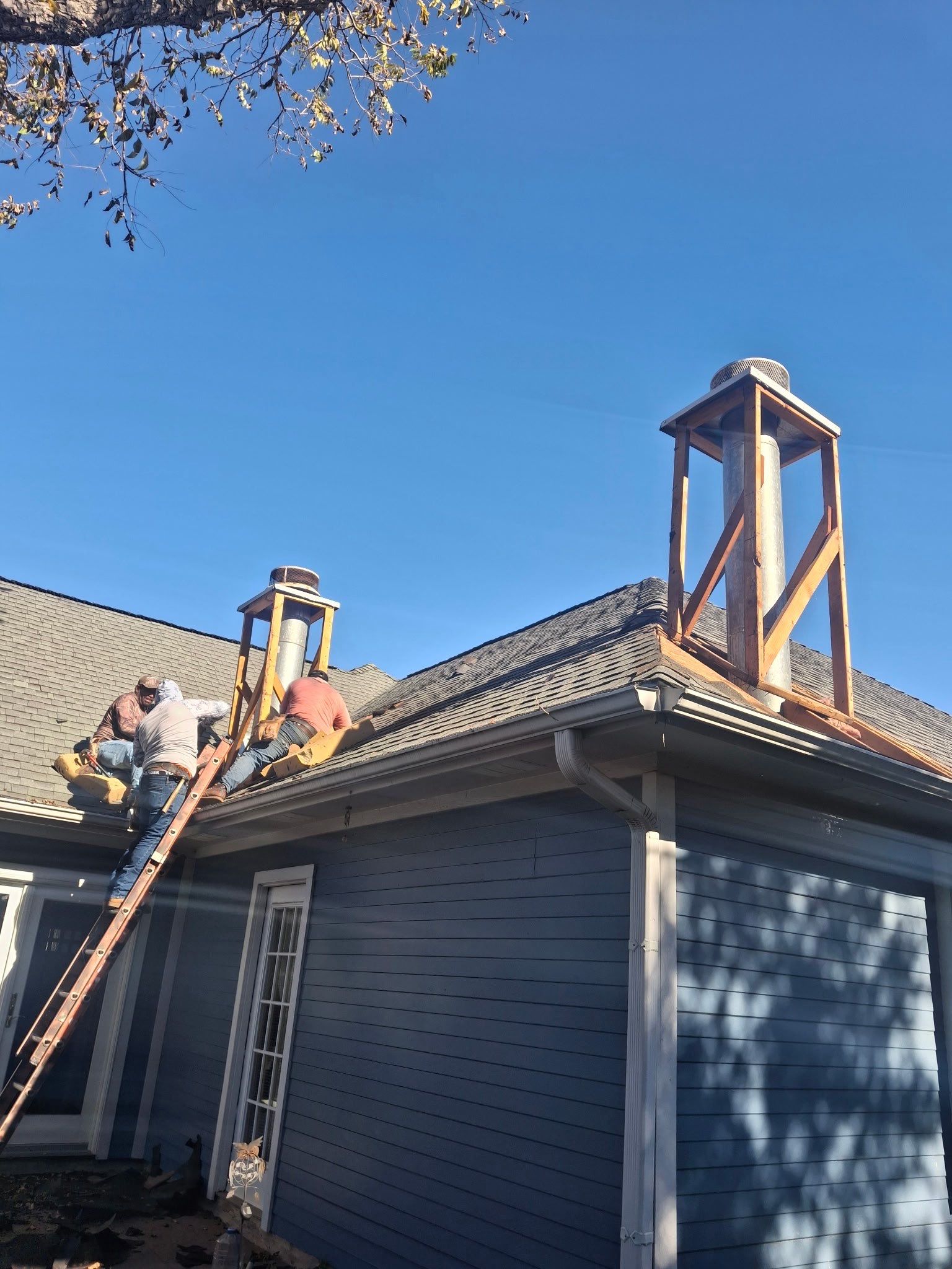 Chimney Rebuild by Joe Hall Roofing Inc