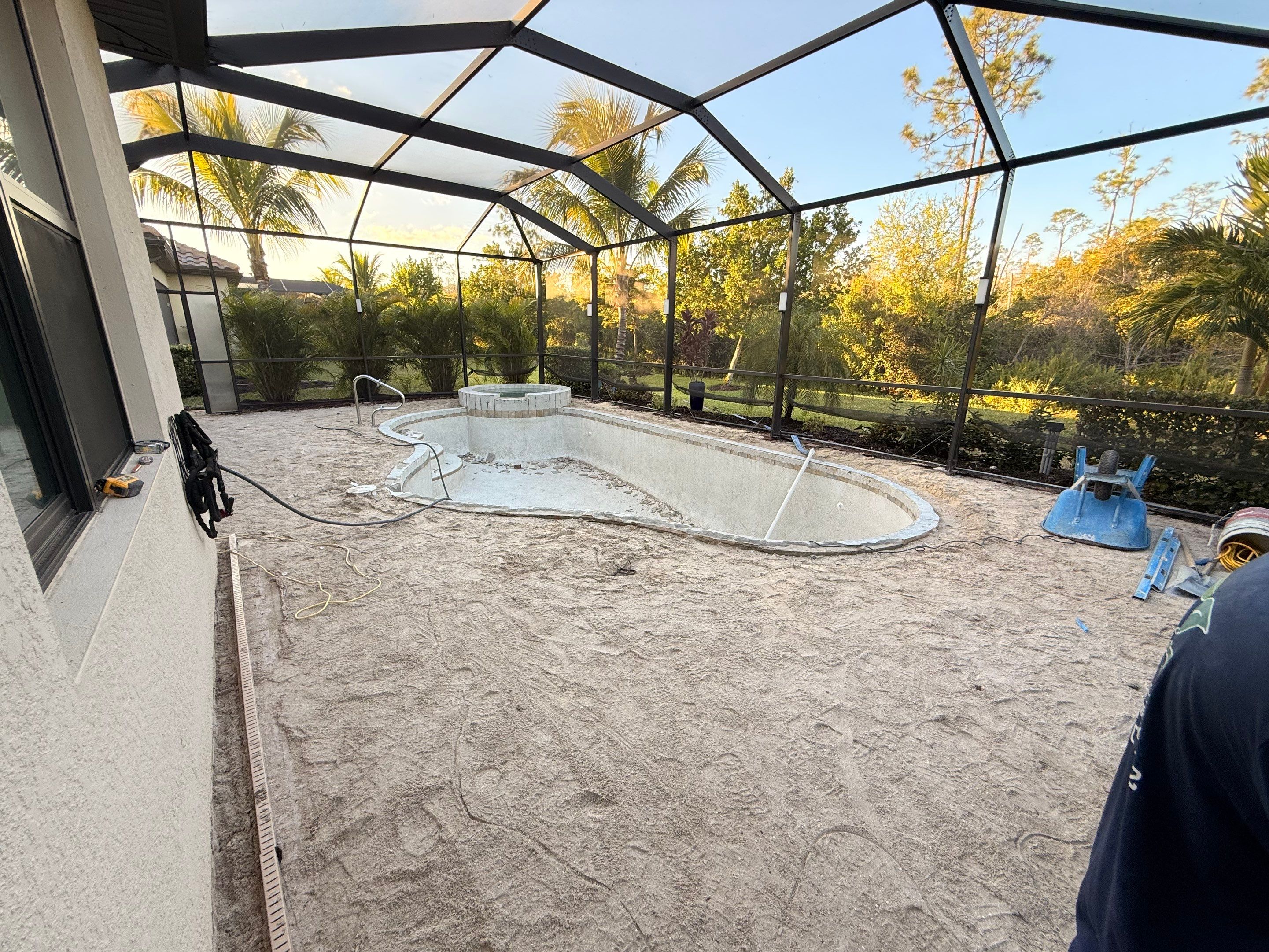 Pool Deck Renovation | Pool Coping & Tile Upgrade | Textured Marble Natural Stone - Bonita National Golf & Country Club by Old Town Pavers Llc