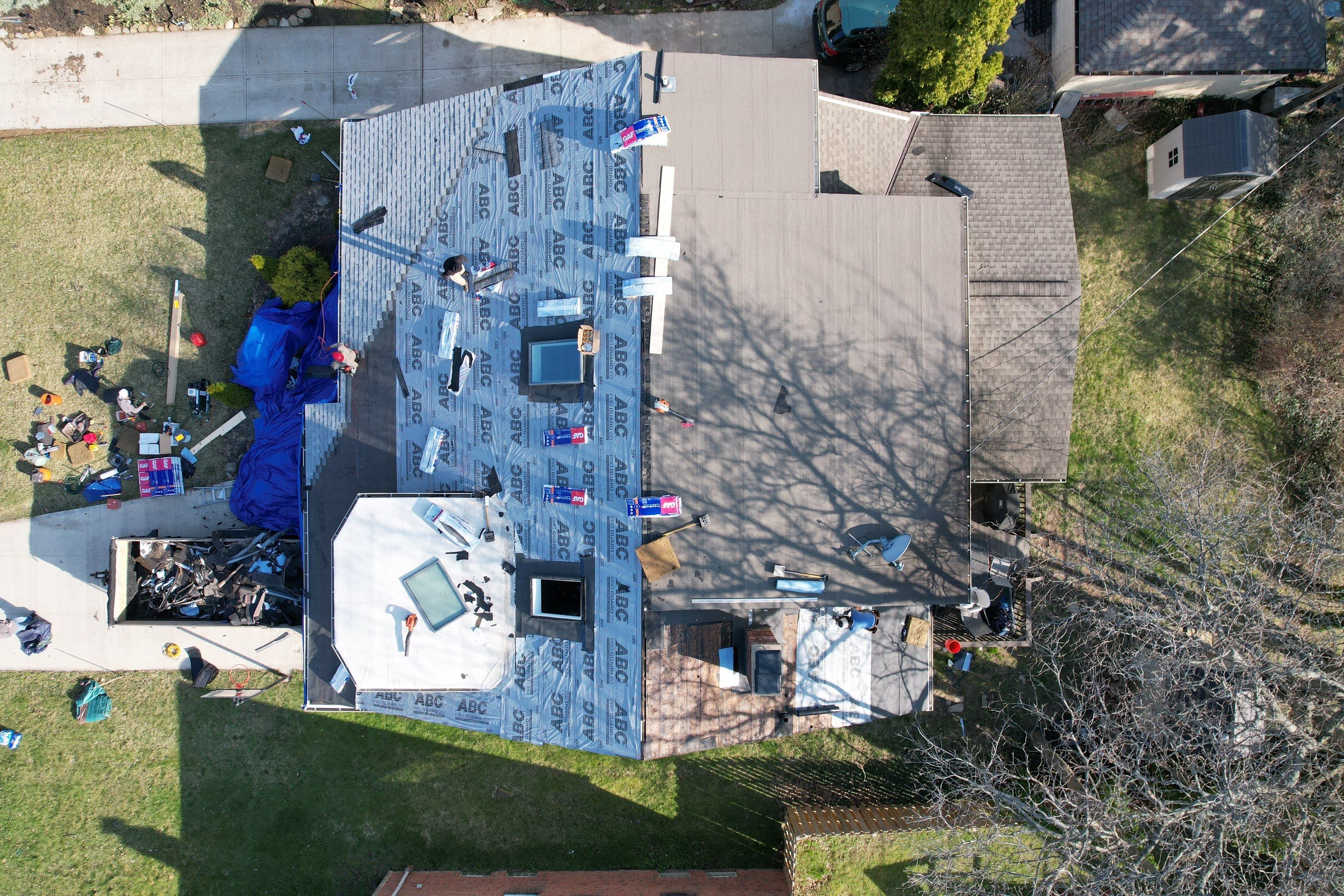 Partial roof replacement by Atlas Roofing & Restoration