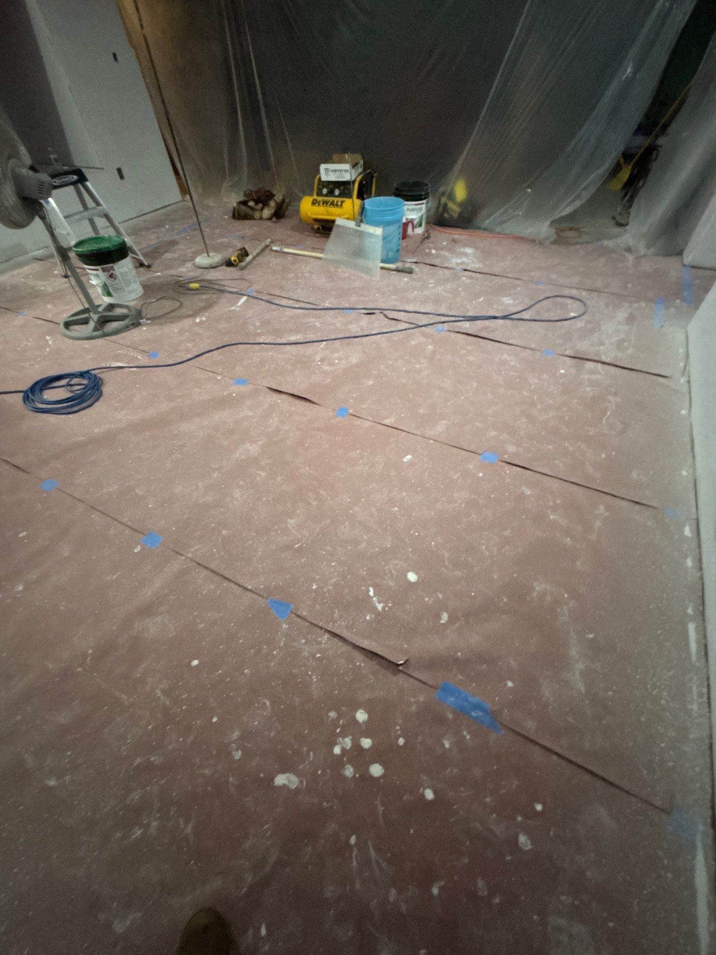 Custom Chip Concrete Coating for Colman Basement and Garage by Select Painting, Coatings & Garage Cabinets